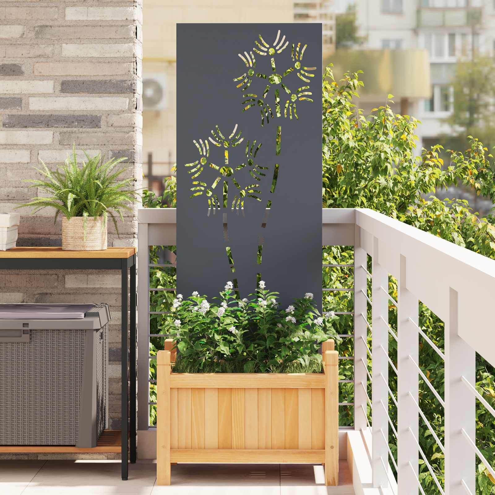vidaXL Garten Sichtschutz-Leinwand Anthrazit 50 x 140 cm