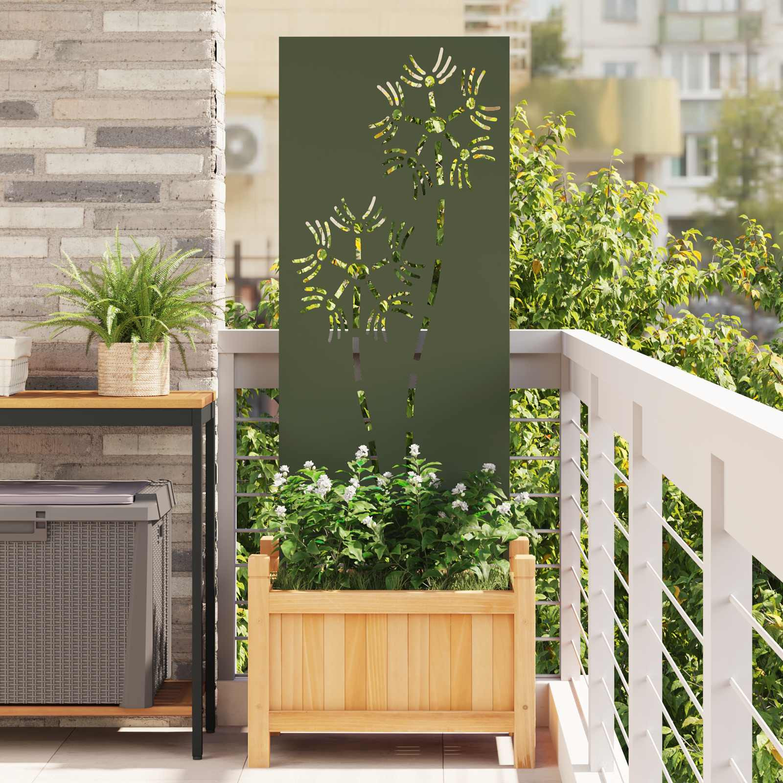 vidaXL Garten Sichtschutz-Leinwand Olivgrün 50 x 140 cm