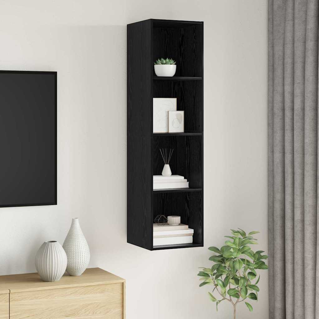 vidaXL TV-Schrankset Schwarz Eichen-Optik 37 x 37 x 142,5 cm