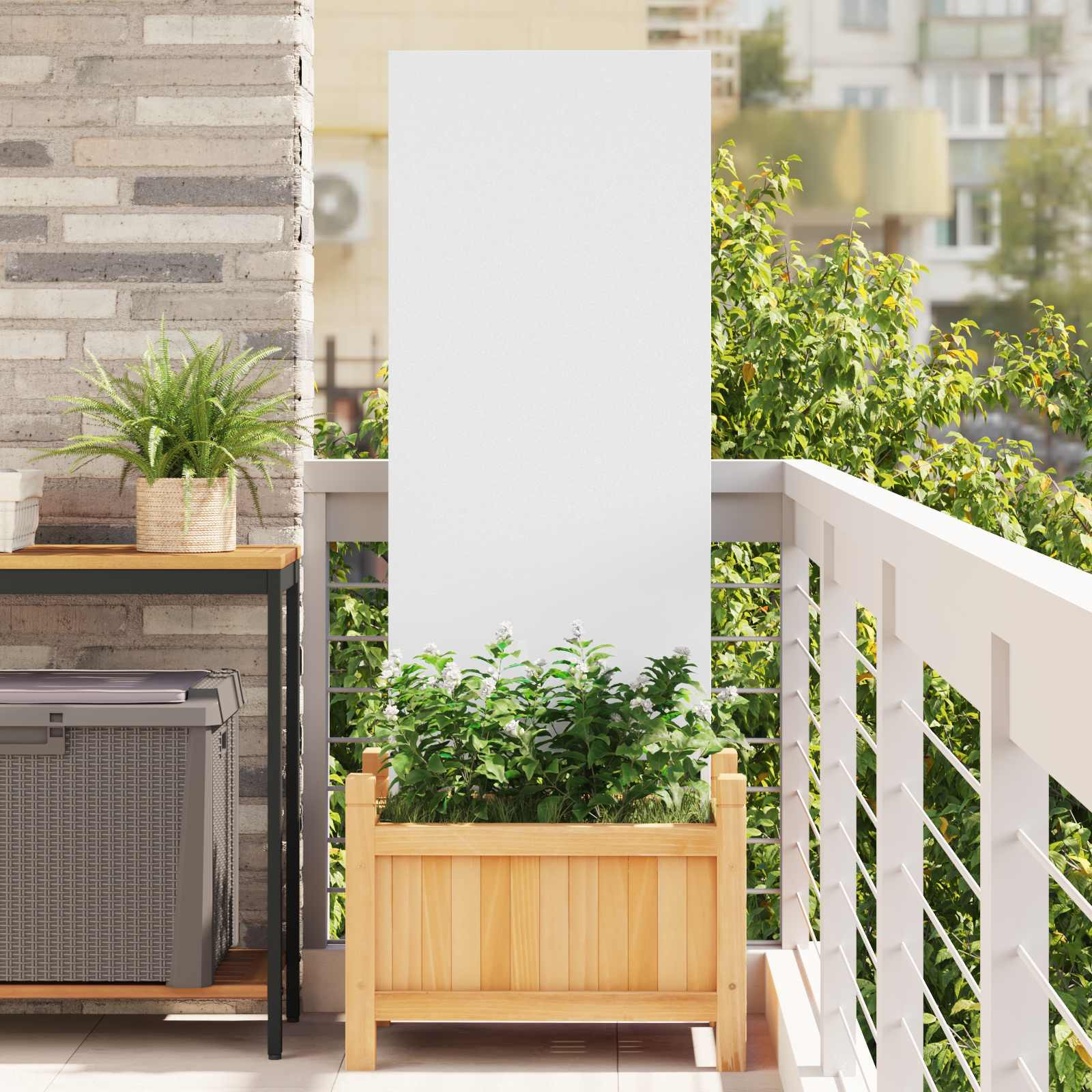 vidaXL Garten Sichtschutz-Leinwand Weiß 50 x 140 cm