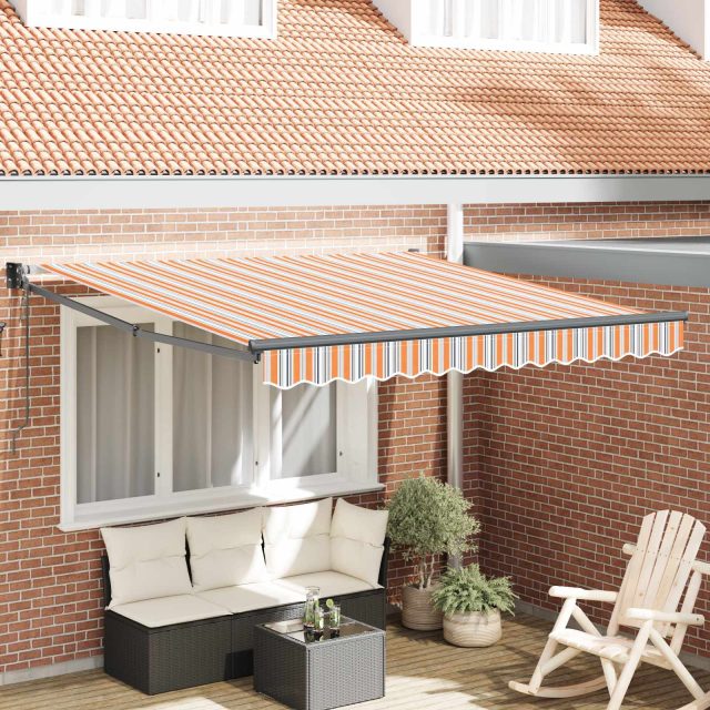 vidaXL Ausziehbare Markise Mehrfarbig 350 x 250 cm