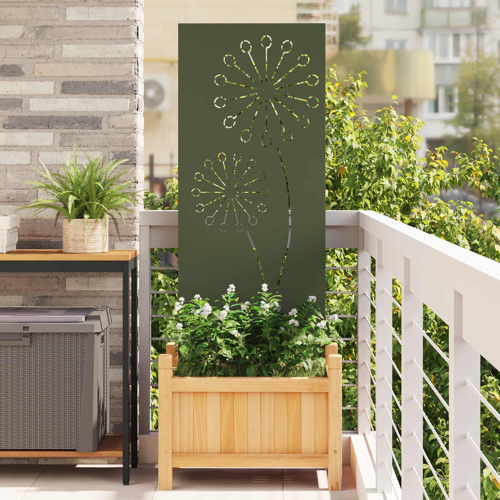 vidaXL Garten Sichtschutz-Leinwand Olivgrün 50 x 140 cm