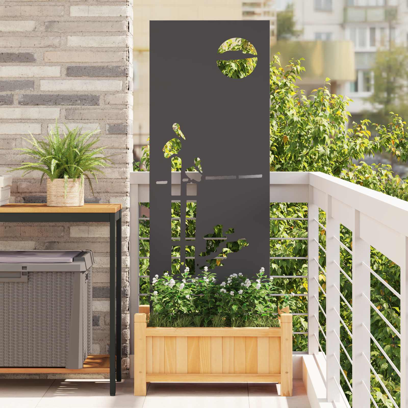 vidaXL Garten Sichtschutz-Leinwand Schwarz 50 x 140 cm