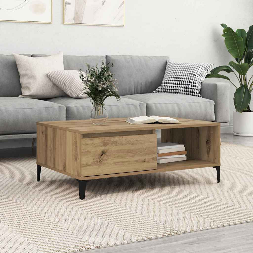 vidaXL Couchtisch Artisan-Eiche 90 x 60 x 35 cm Holzwerkstoff