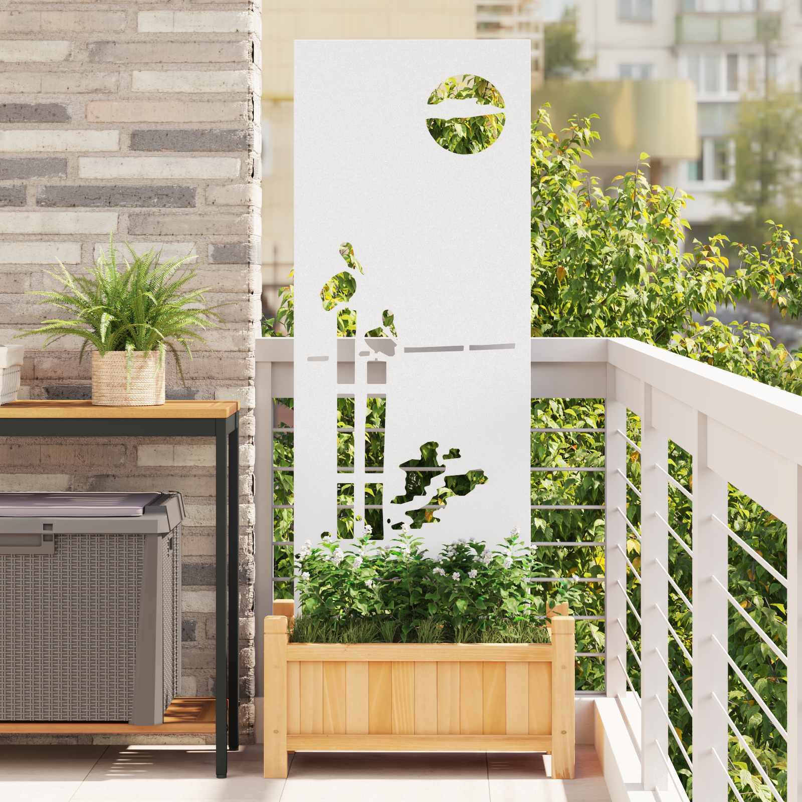 vidaXL Garten Sichtschutz-Leinwand Weiß 50 x 140 cm
