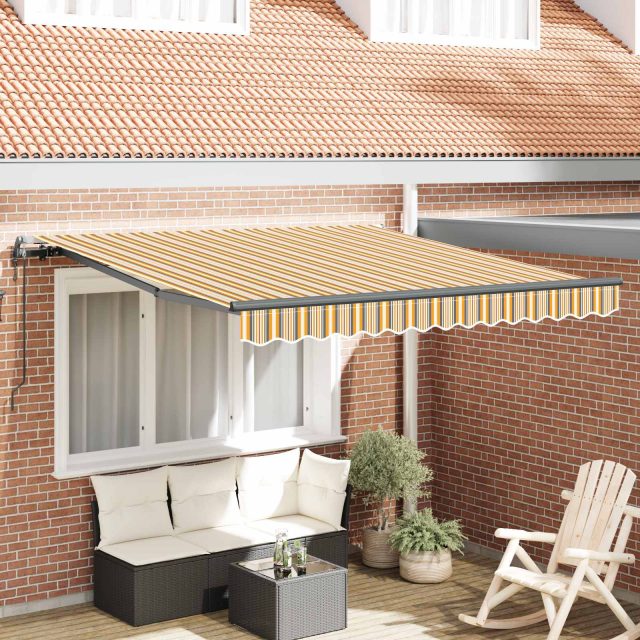 vidaXL Ausziehbare Markise Mehrfarbig 300 x 250 cm Stoff und Aluminium