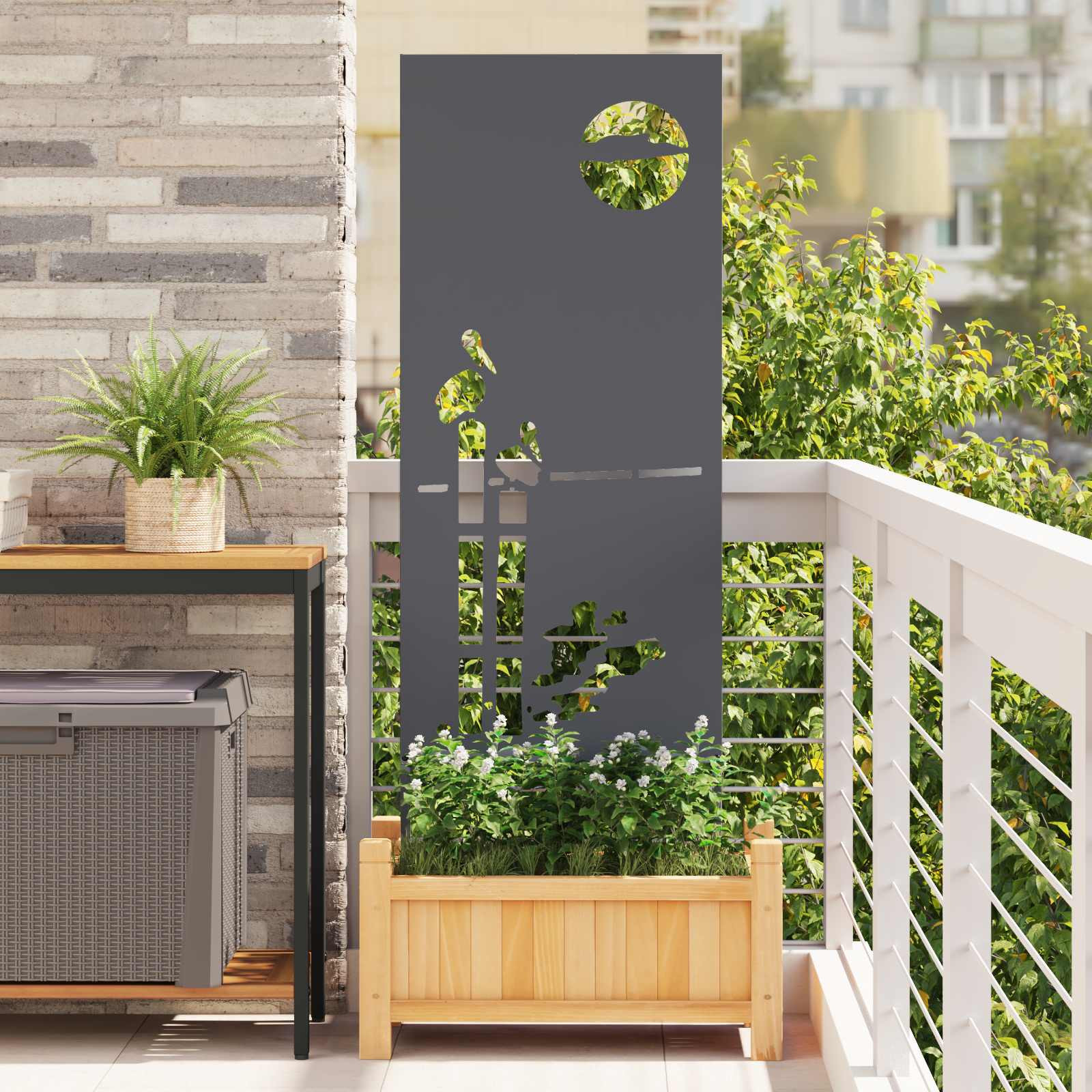 vidaXL Garten Sichtschutz-Leinwand Anthrazit 50 x 140 cm