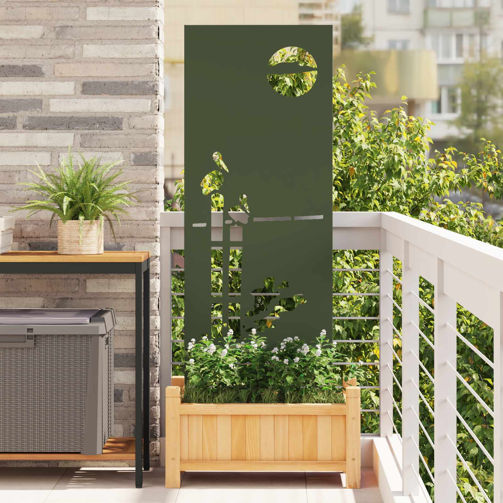 vidaXL Garten Sichtschutz-Leinwand Olivgrün 50 x 140 cm