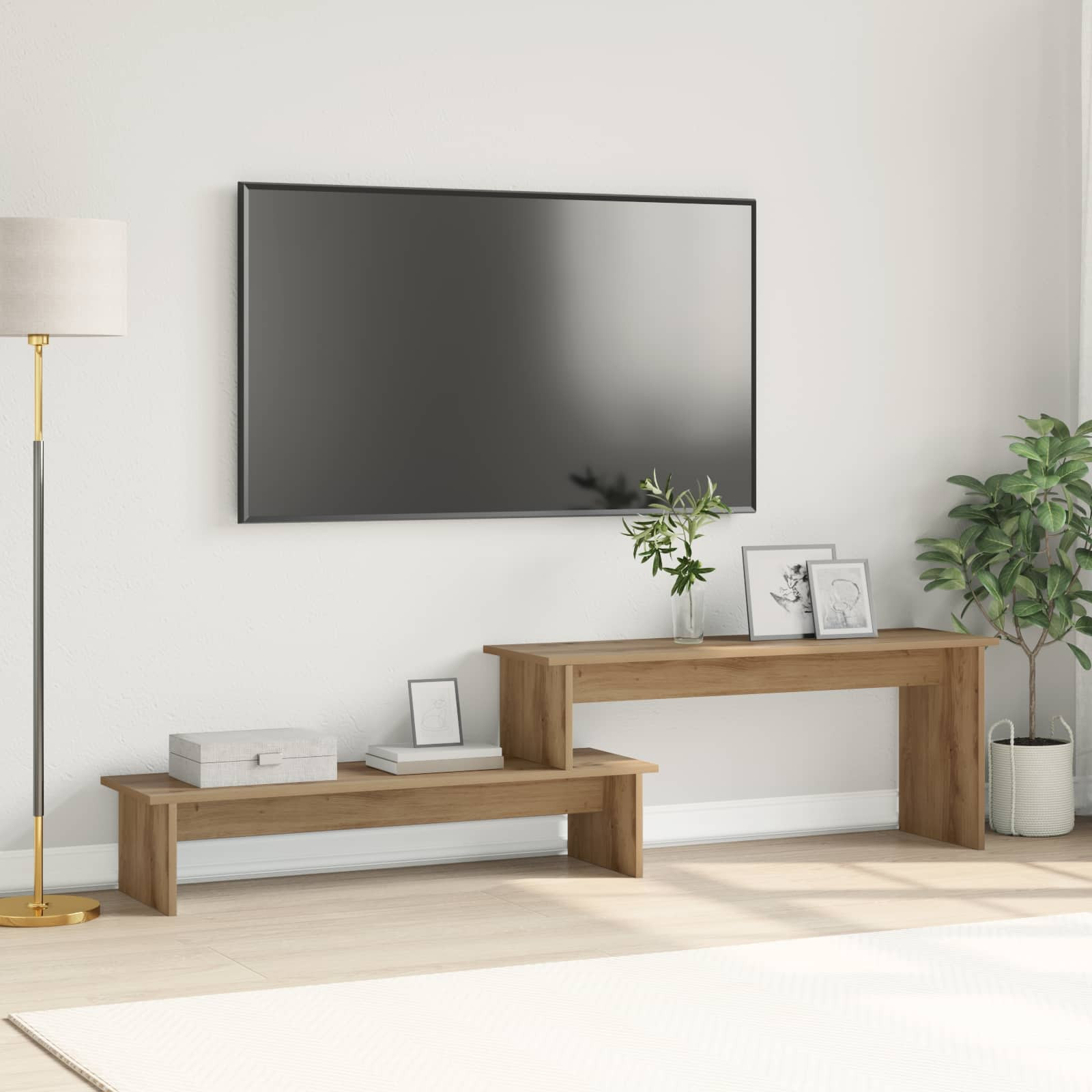 vidaXL TV-Schrankset 180,5 x 30 x 43 cm Artisan-Eiche Holzwerkstoff