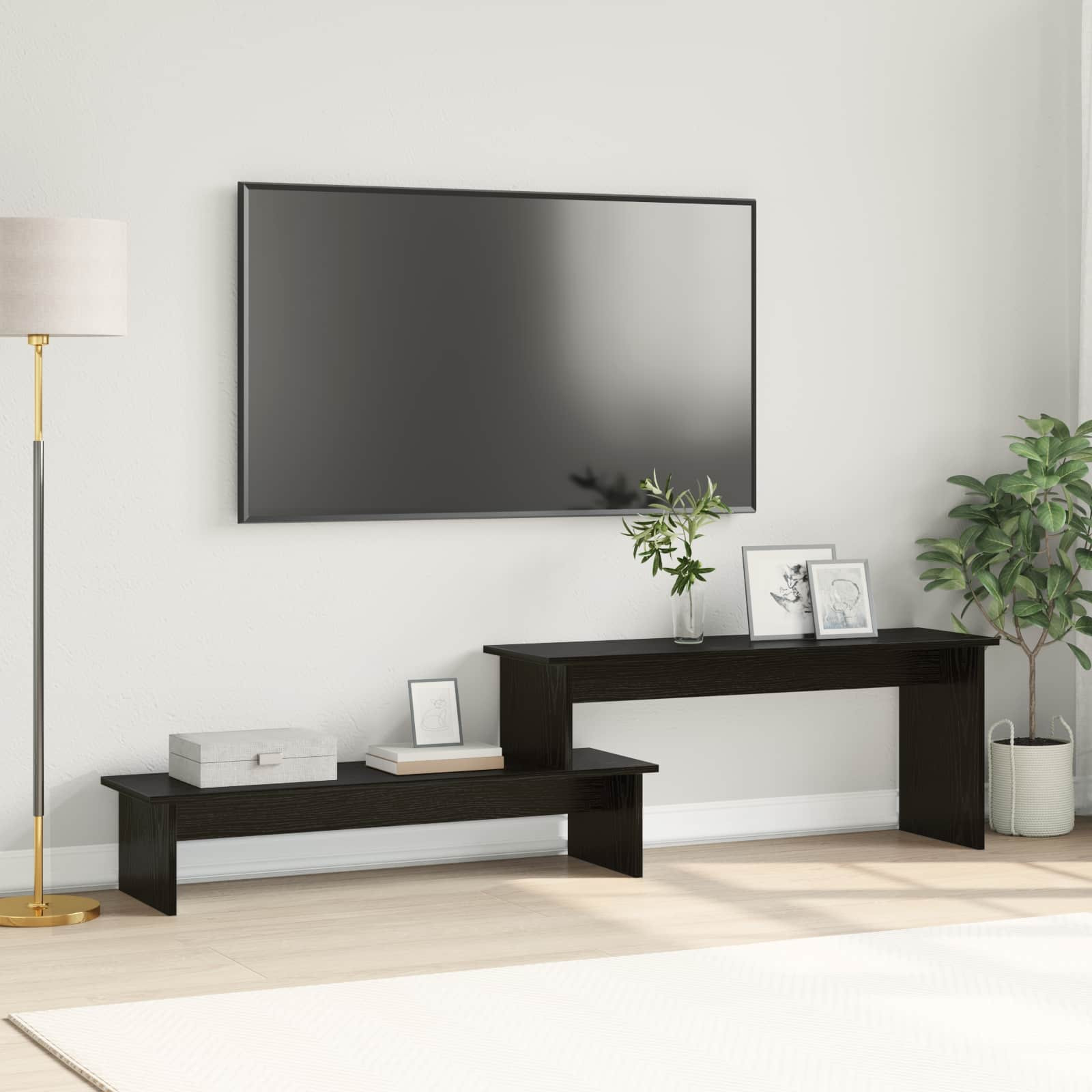 vidaXL TV-Schrankset Schwarz Eichen-Optik 180,5 x 30 x 43 cm