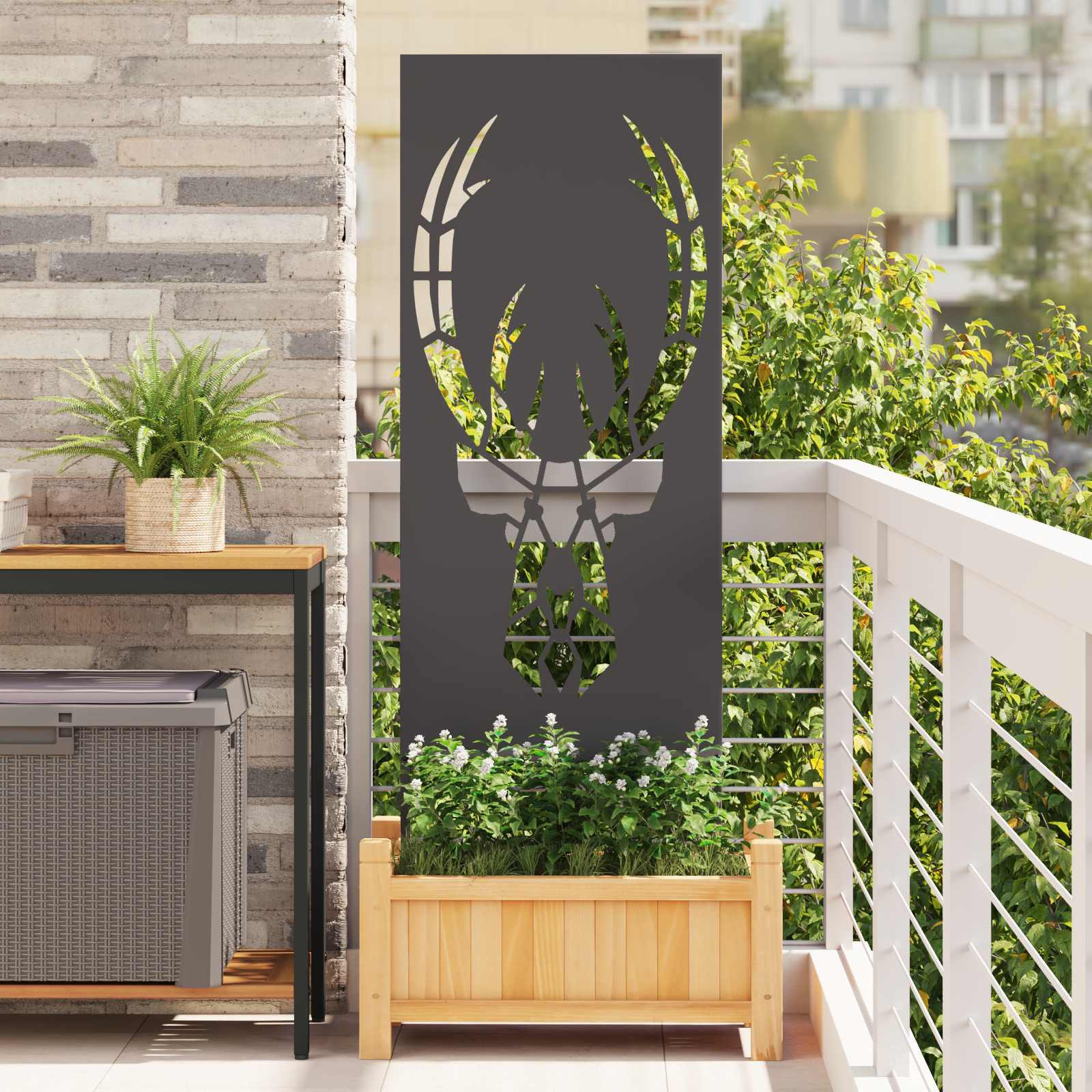 vidaXL Garten Sichtschutz-Leinwand Tiermuster Schwarz 50 x 140 cm