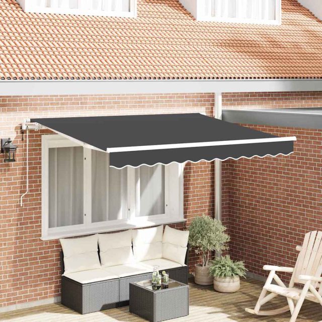vidaXL Einziehbare Markise Anthrazit 250 x 200 cm Stoff