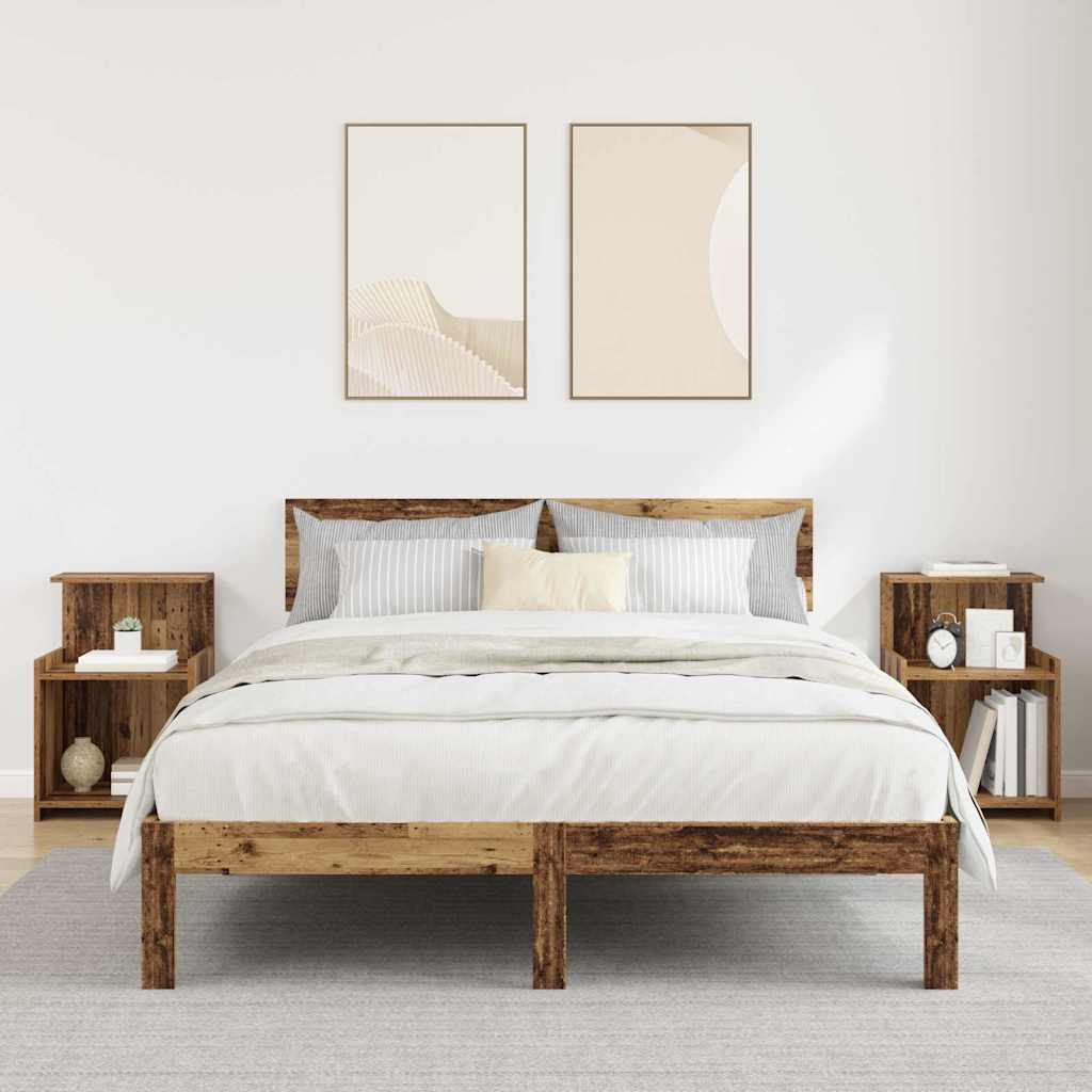 vidaXL Nachttisch 2 pcs Altholz 40 x 35 x 60 cm Holzwerkstoff
