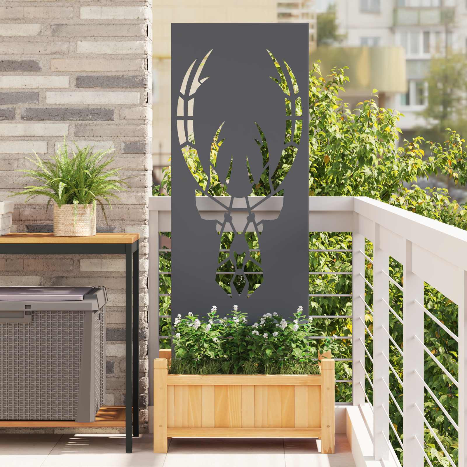vidaXL Garten Sichtschutz-Leinwand Tiermuster Anthrazit 50 x 140 cm