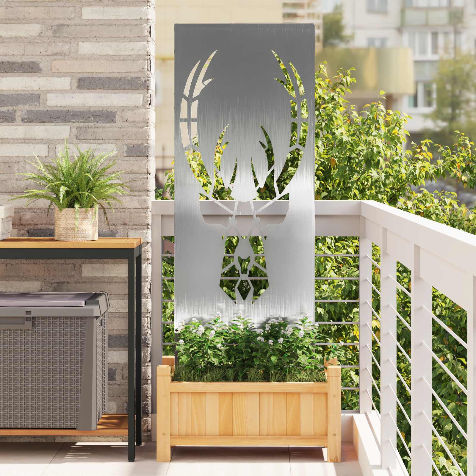 vidaXL Garten Sichtschutz-Leinwand Silber 50 x 140 cm Edelstahl