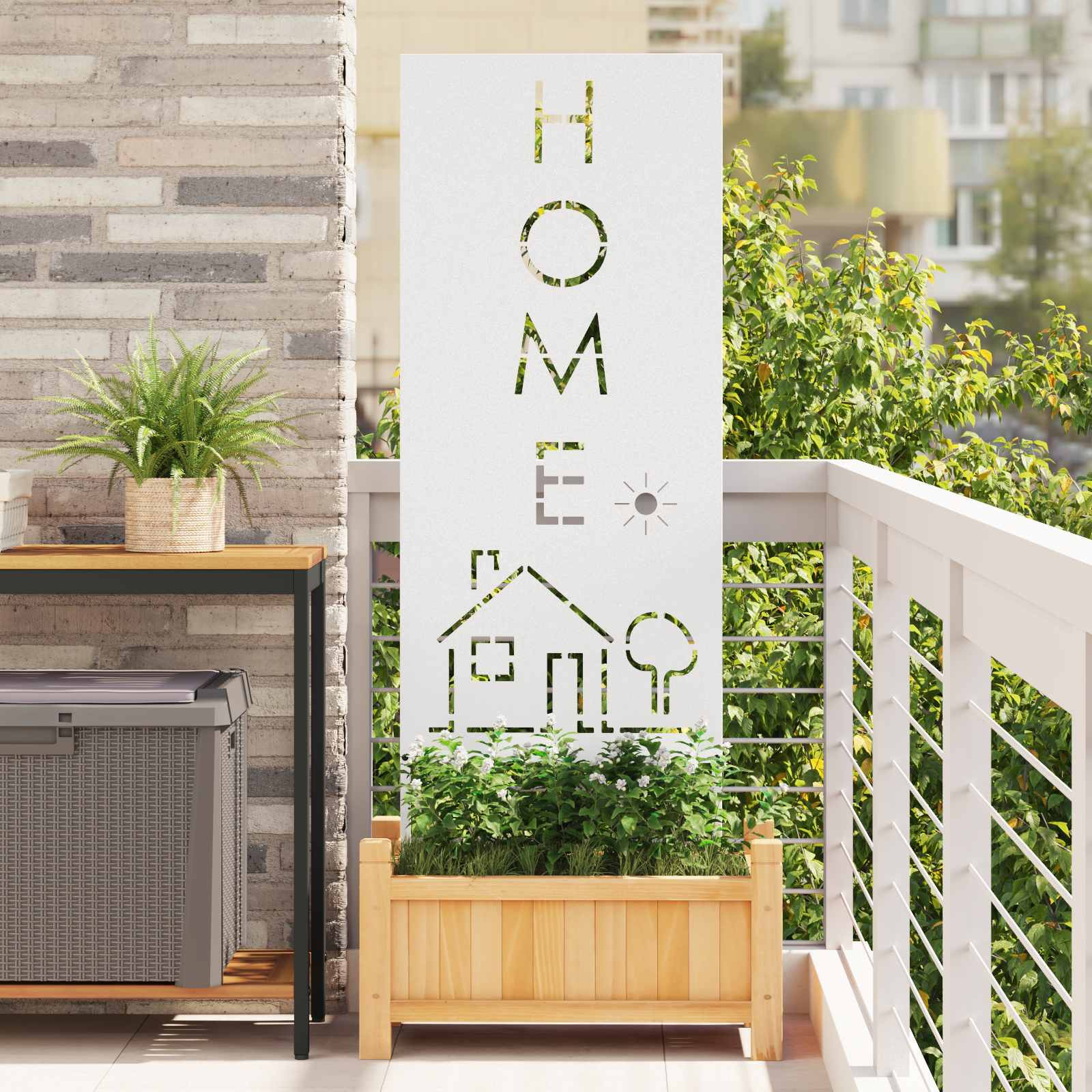 vidaXL Garten Sichtschutz-Leinwand Weiß 50 x 140 cm