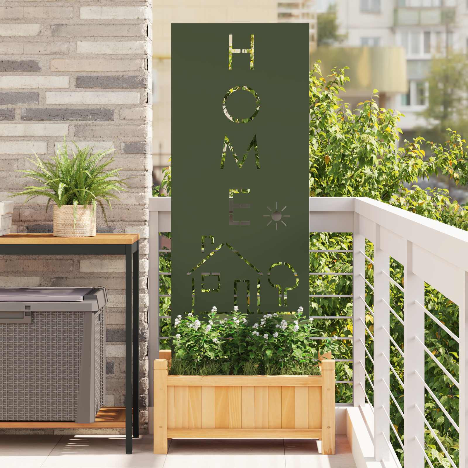 vidaXL Garten Sichtschutz-Leinwand Olivgrün 50 x 140 cm
