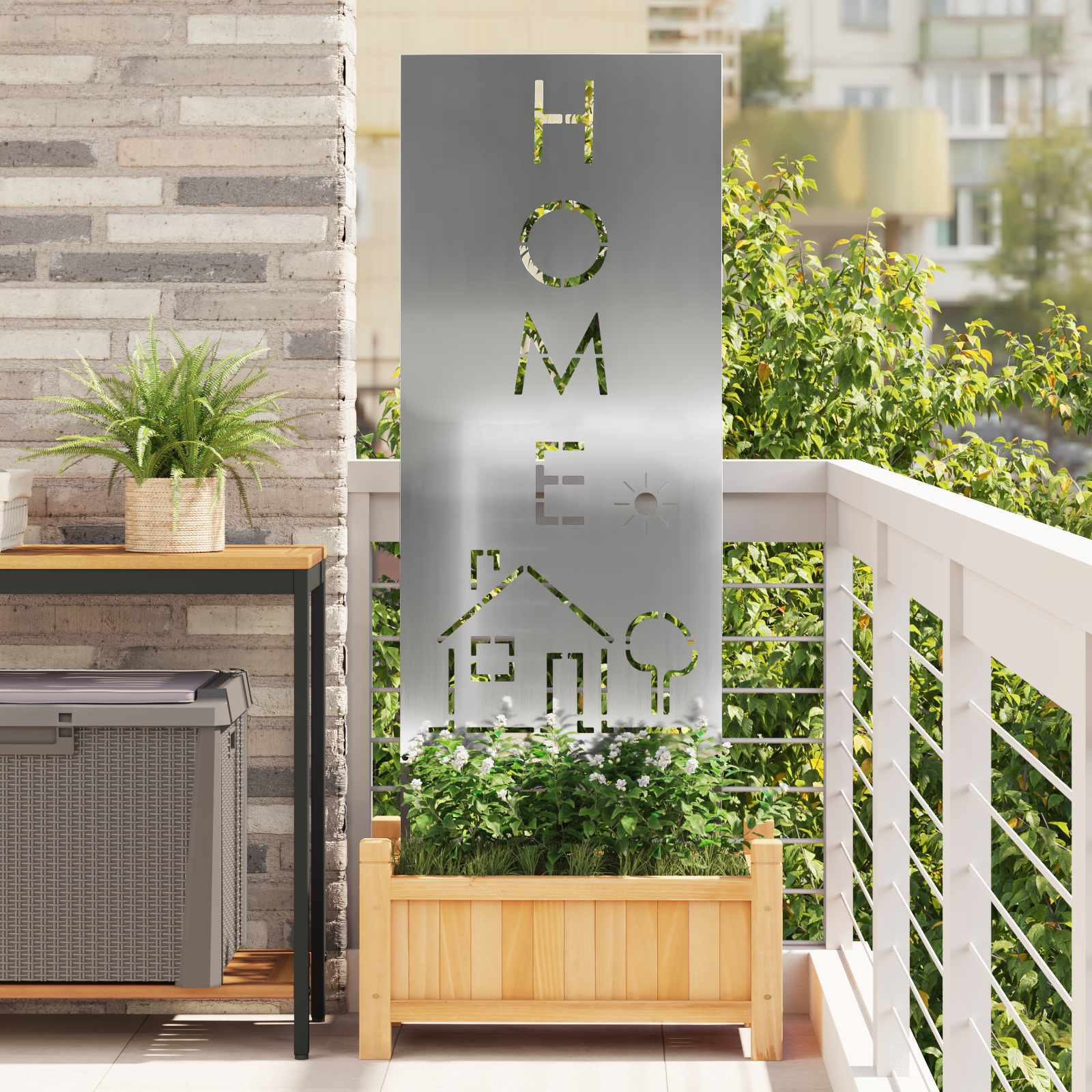 vidaXL Garten Sichtschutz-Leinwand Silber 50 x 140 cm Verzinkter Stahl