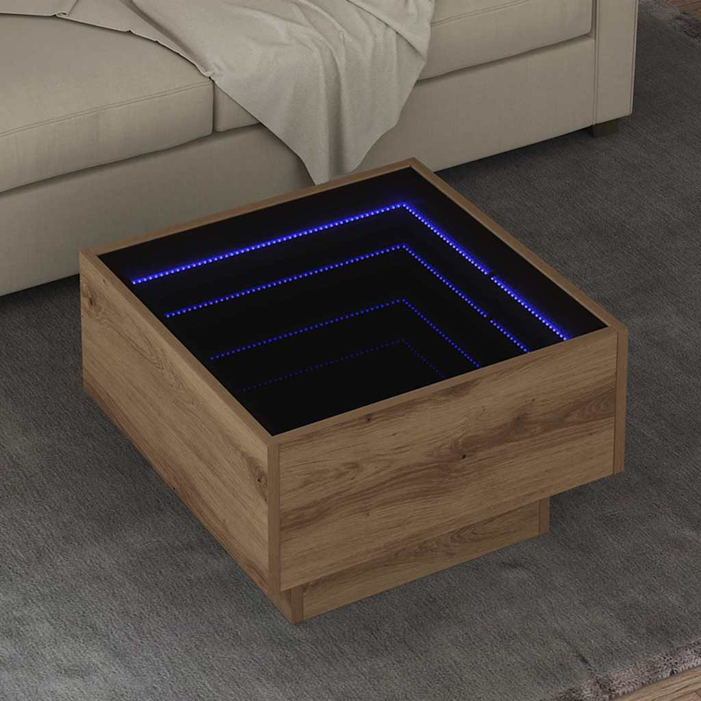 vidaXL Couchtisch Artisan-Eiche 50 x 50 x 30 cm Holzwerkstoff