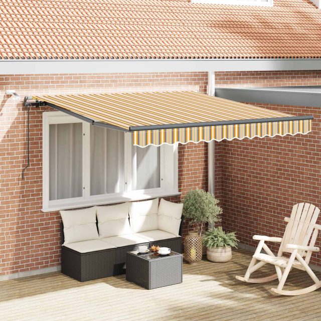 vidaXL Ausziehbare Markise Mehrfarbig 300 x 250 cm Polyester