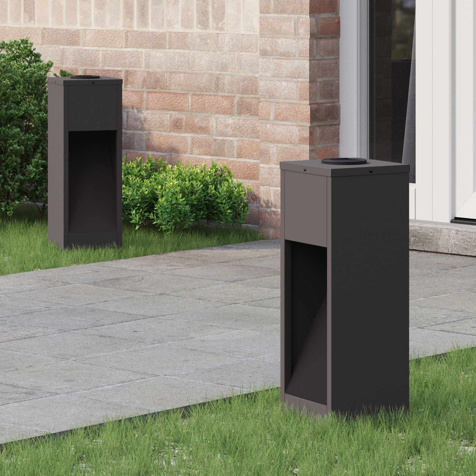 vidaXL Solar LED Wegeleuchte 2 pcs Warmes Weiß 18 x 18 x 50 cm
