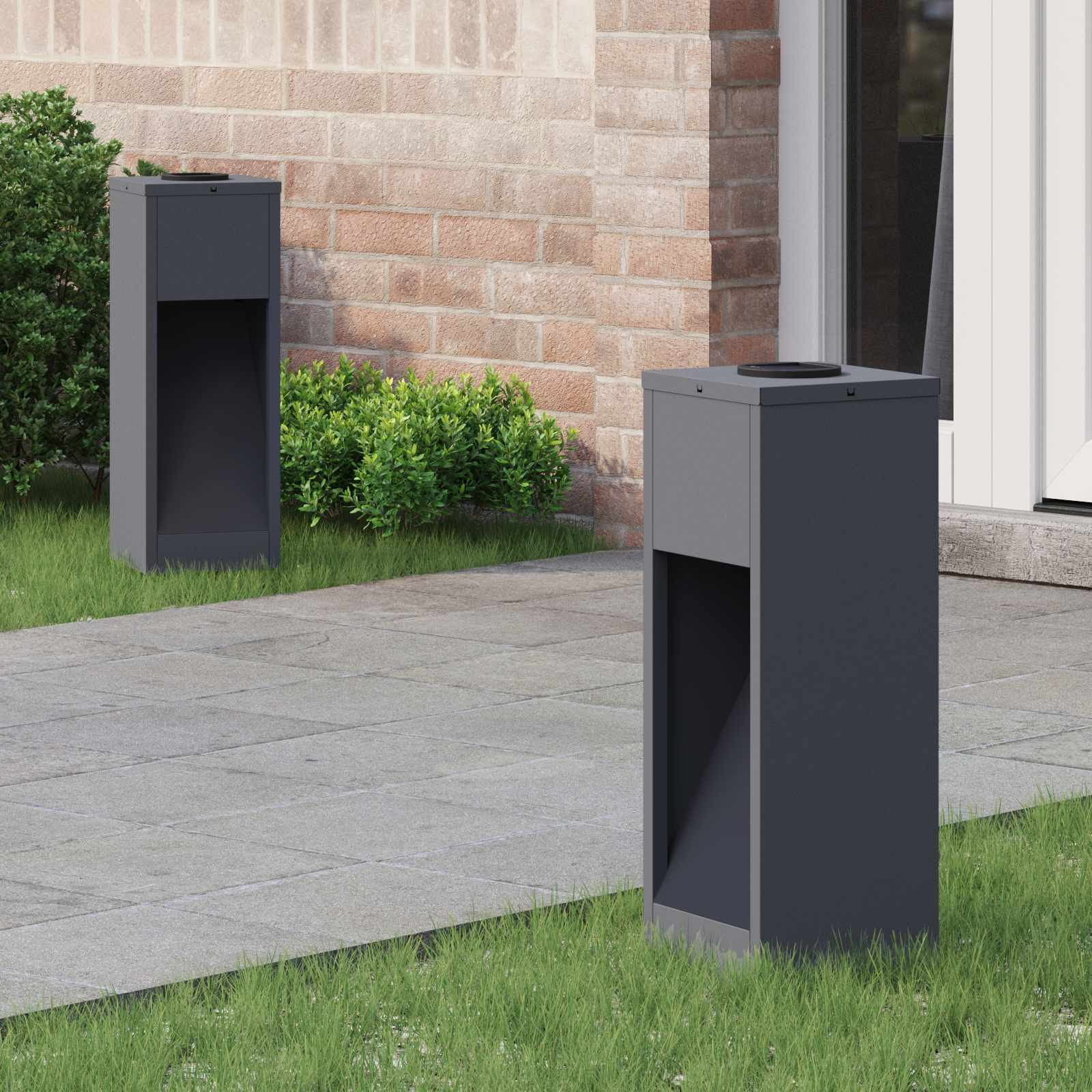 vidaXL Solar LED Wegeleuchte 2 pcs Warmes Weiß 18 x 18 x 50 cm