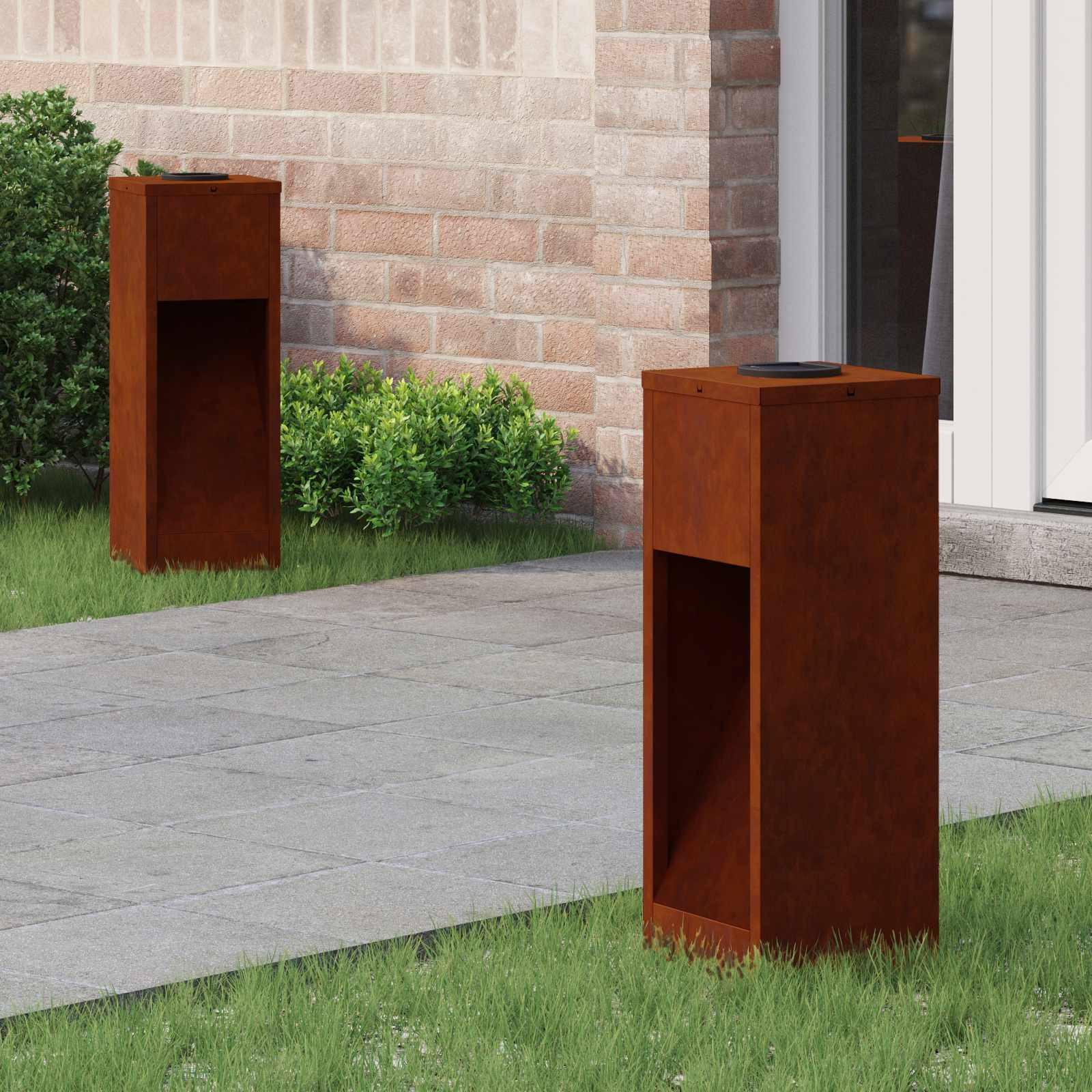 vidaXL Solar LED Wegeleuchte 2 pcs Warmes Weiß 18 x 18 x 50 cm
