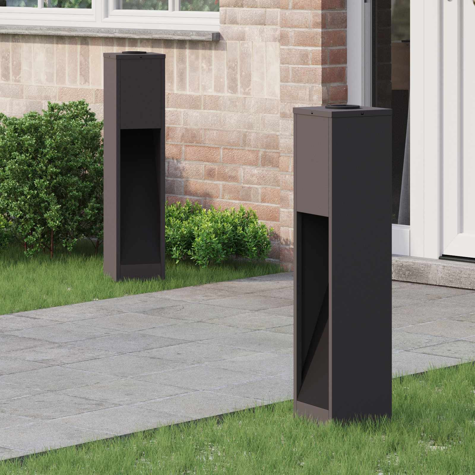 vidaXL Solar LED Wegeleuchte 2 pcs Warmes Weiß 18 x 18 x 80 cm