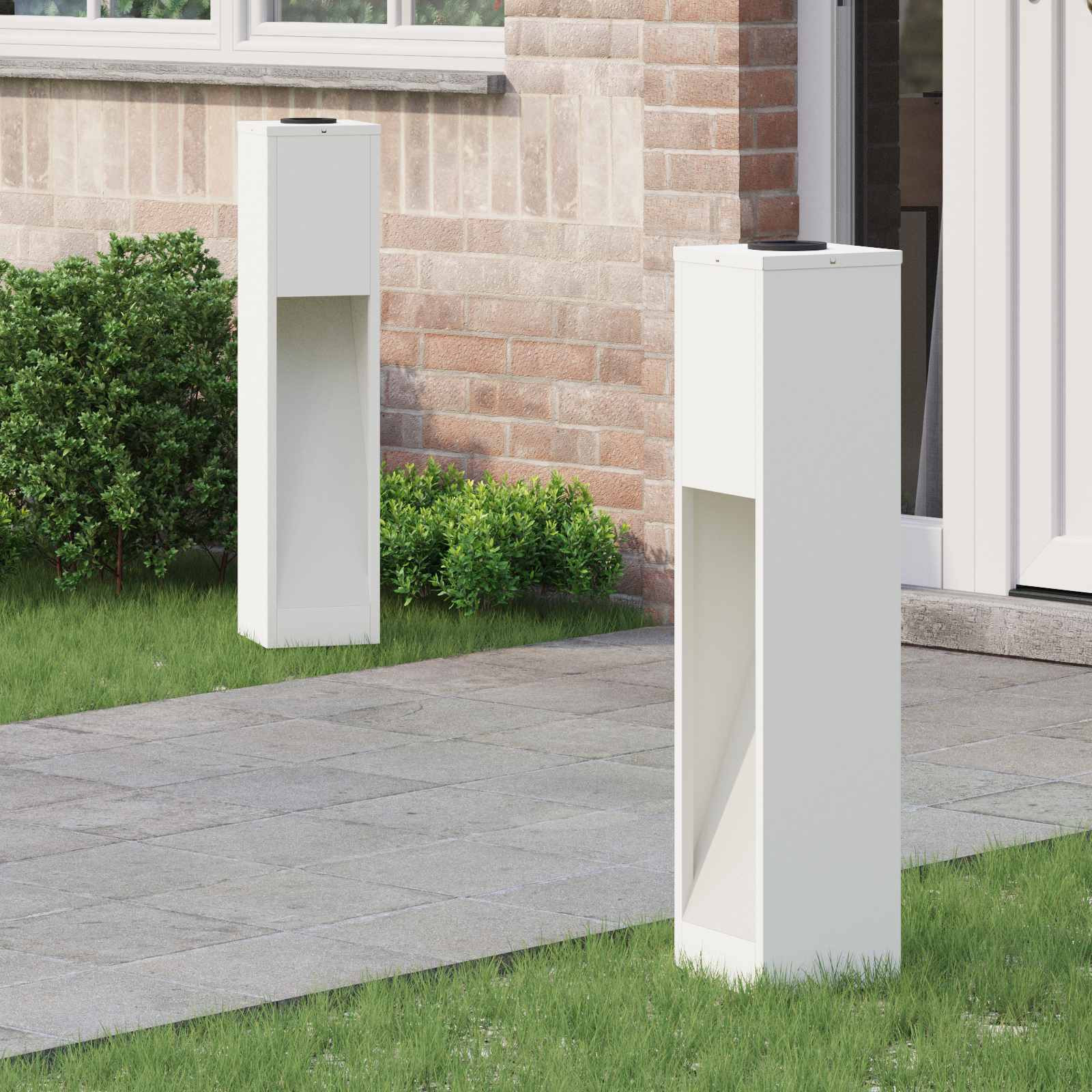 vidaXL Solar LED Wegeleuchte 2 pcs Warmes Weiß 18 x 18 x 80 cm