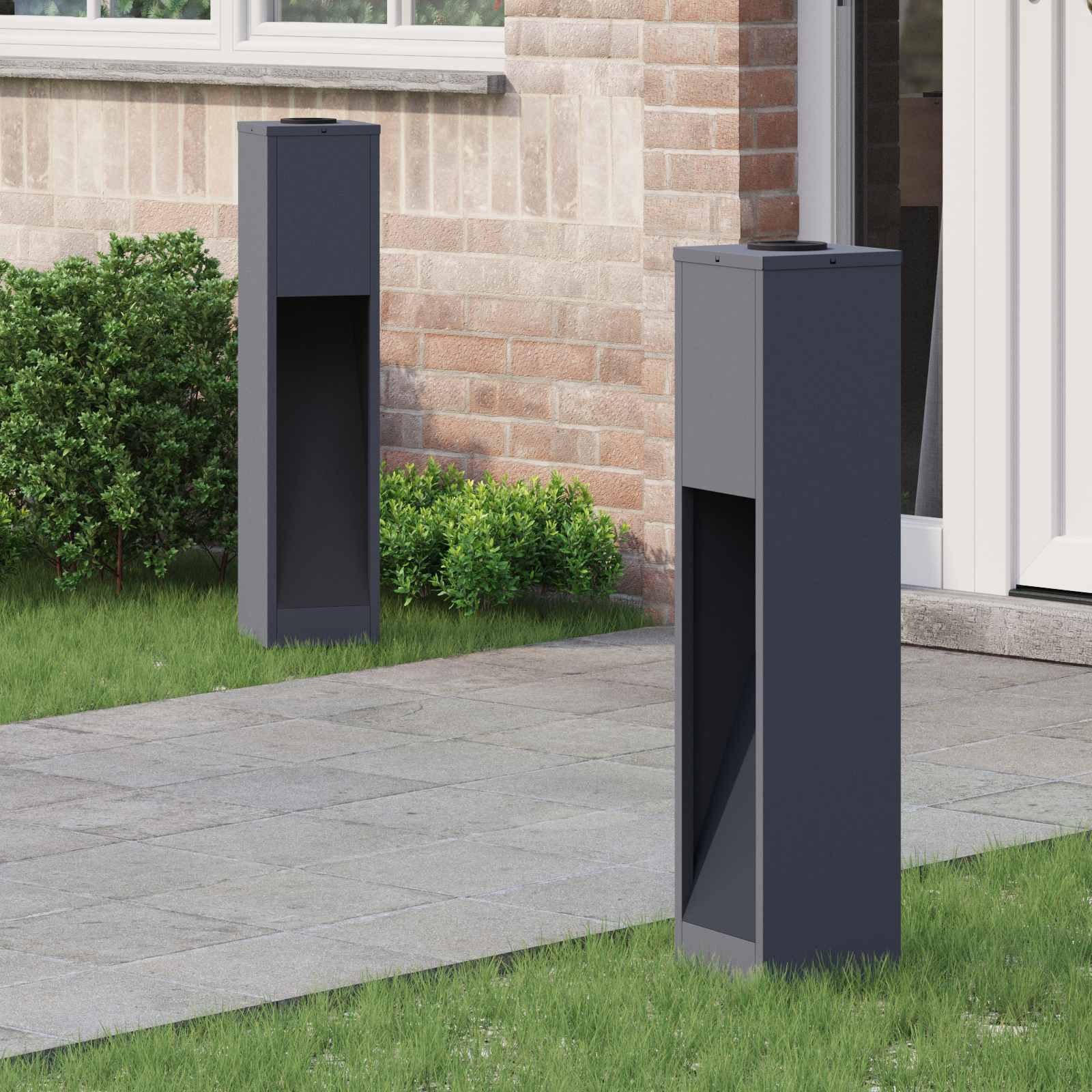 vidaXL Solar LED Wegeleuchte 2 pcs Warmes Weiß 18 x 18 x 80 cm