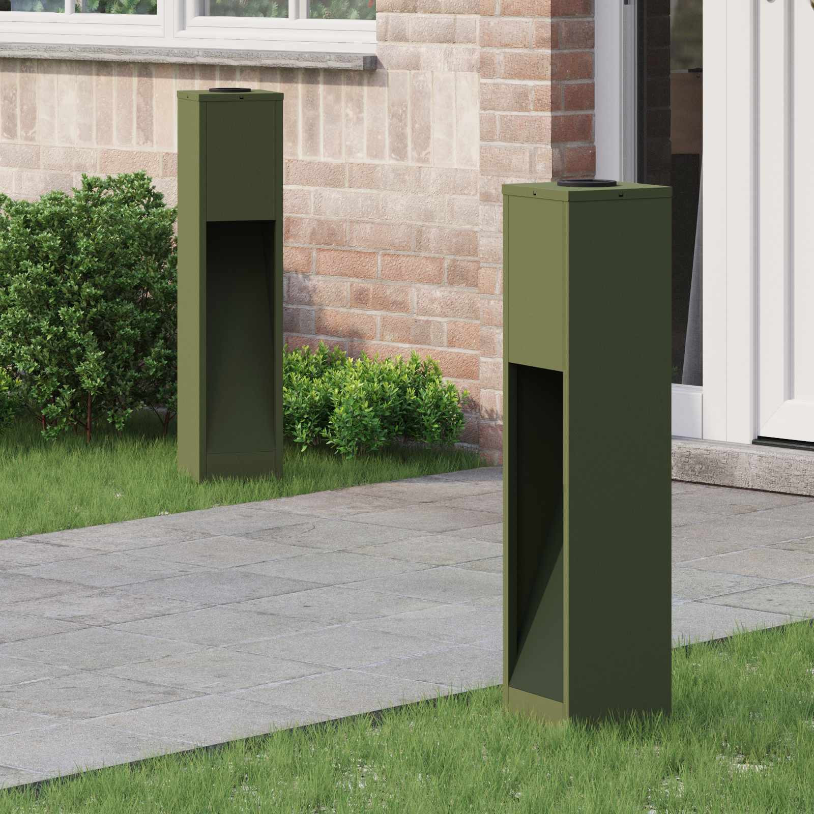 vidaXL Solar LED Wegeleuchte 2 pcs Warmes Weiß 18 x 18 x 80 cm
