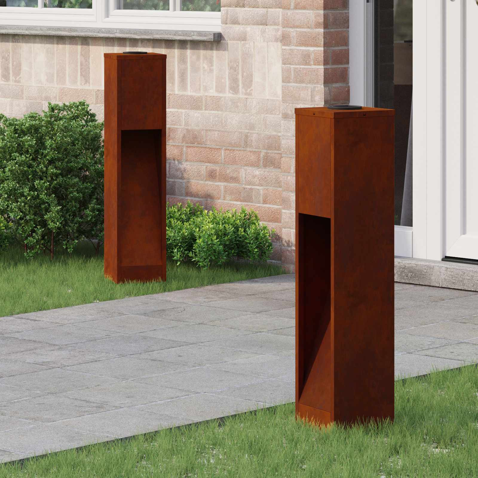 vidaXL Solar LED Wegeleuchte 2 pcs Warmes Weiß 18 x 18 x 80 cm