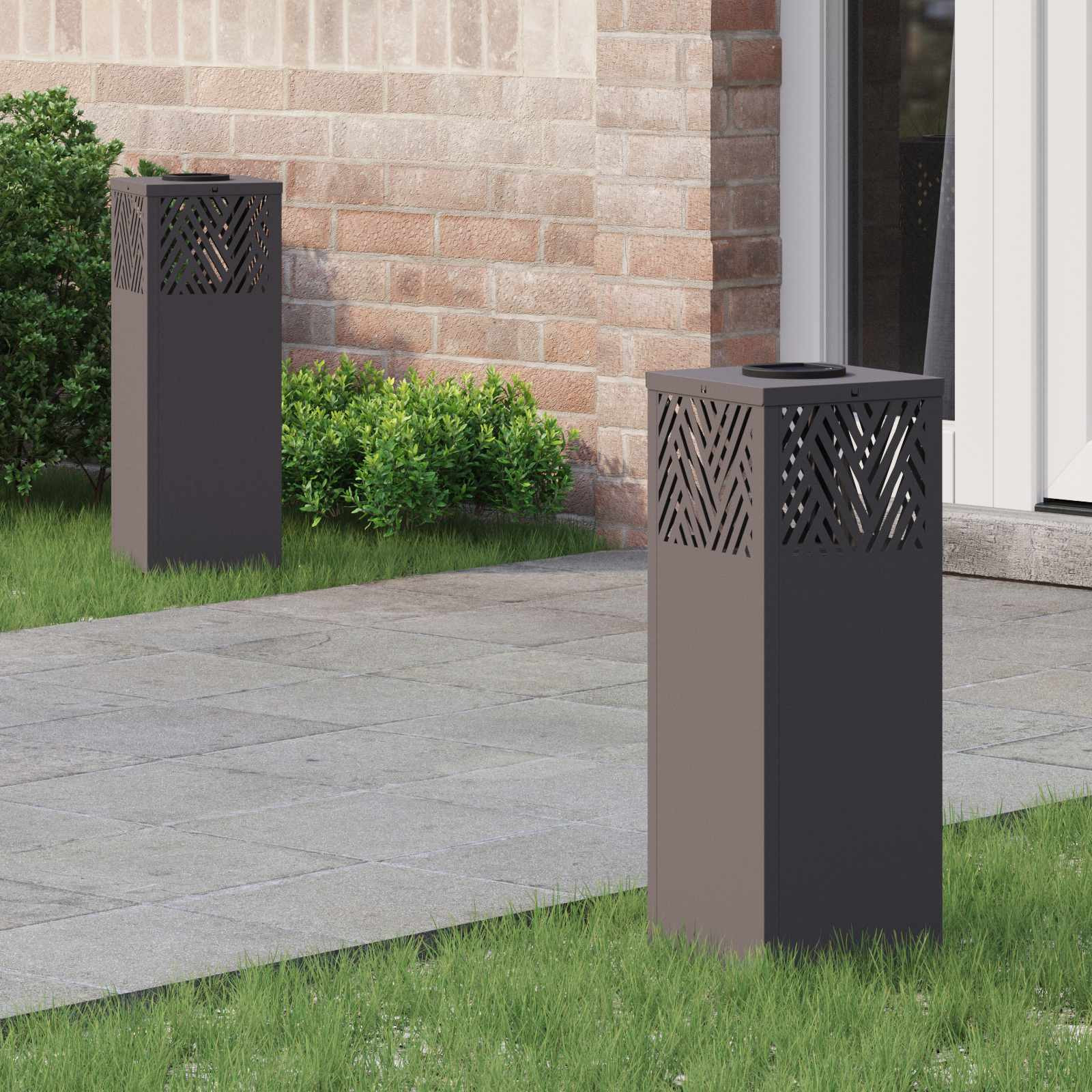 vidaXL Solar LED Weg Licht 2 pcs Warmes Weiß 18 x 18 x 50 cm