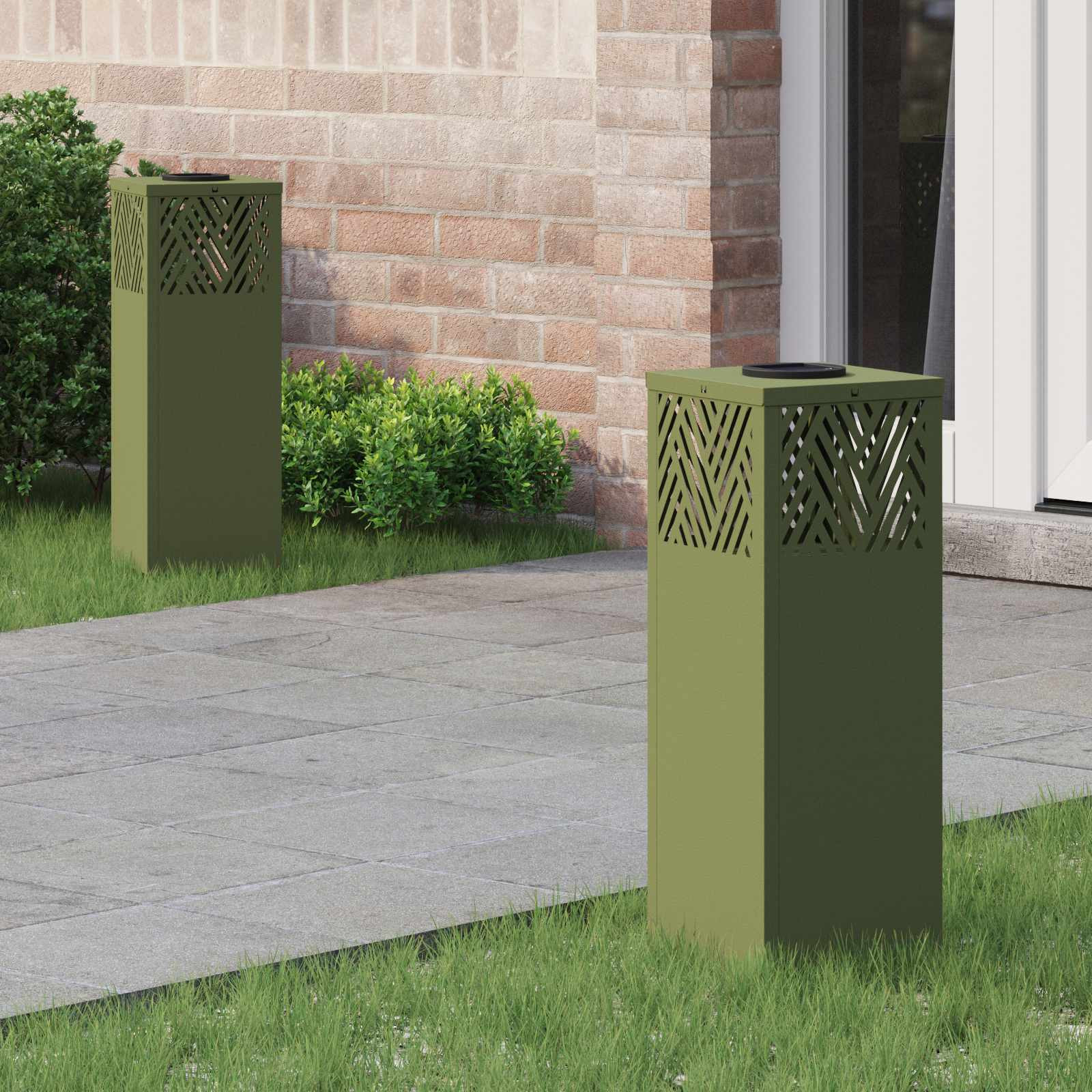 vidaXL Solar LED Weg Licht 2 pcs Warmes Weiß 18 x 18 x 50 cm