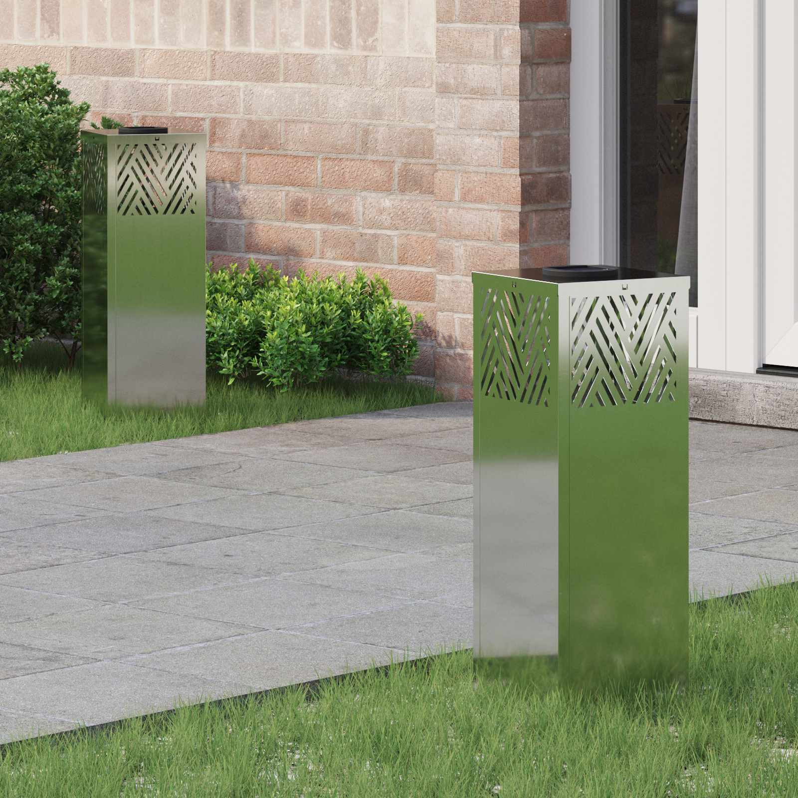 vidaXL Solar LED Weg Licht 2 pcs Warmes Weiß 18 x 18 x 50 cm