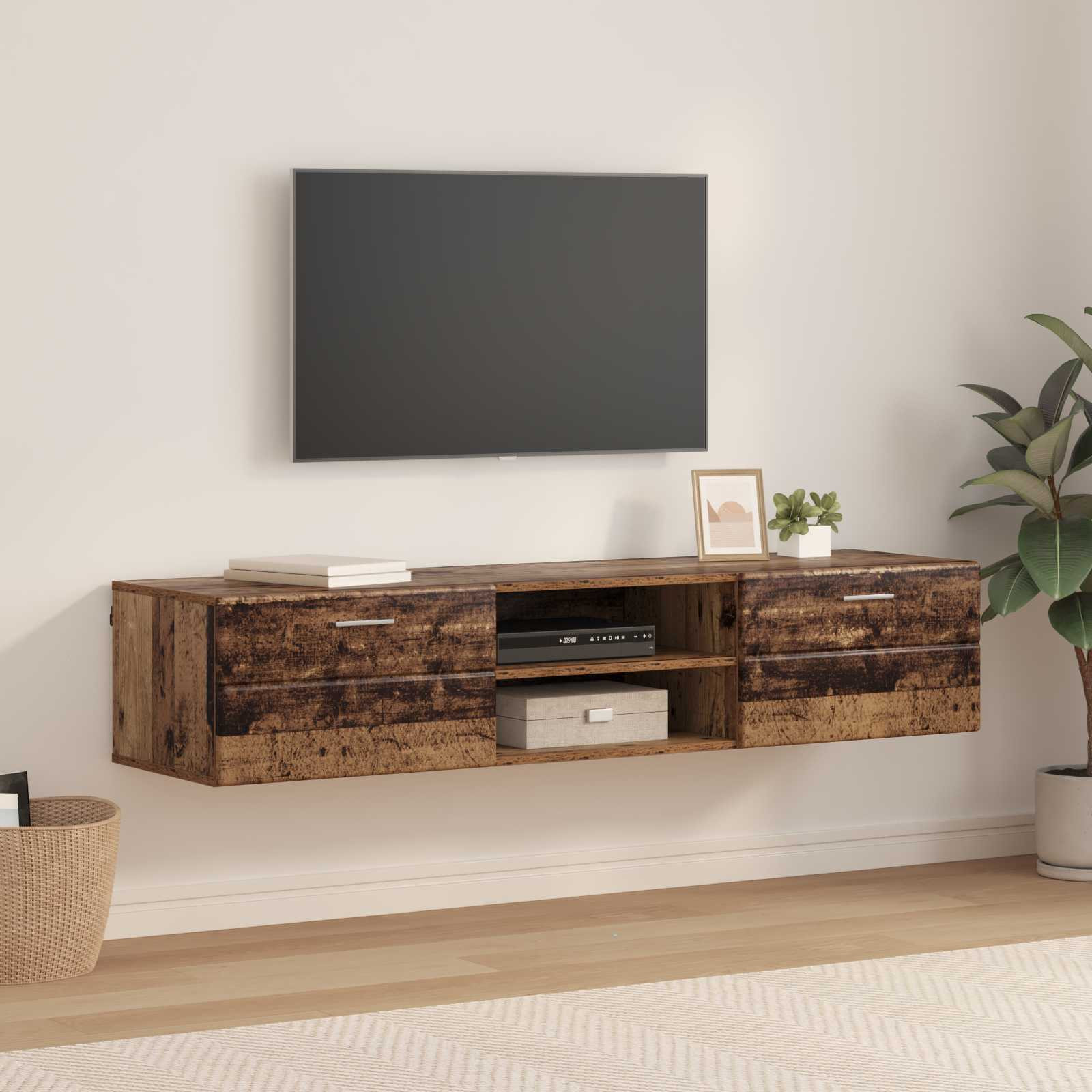 vidaXL Holzschrank Wandmontiert Altholz 150 x 39 x 30 cm Holzwerkstoff