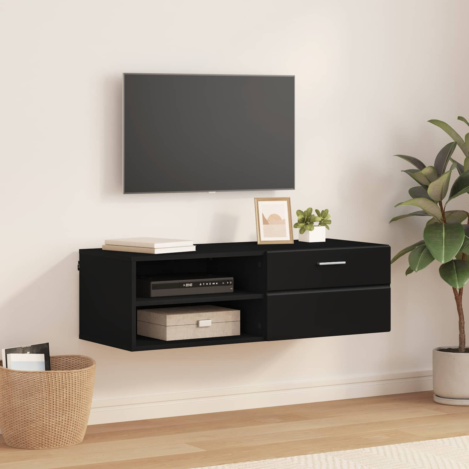 vidaXL Holzschrank Schwarz 100,5 x 39 x 30 cm Holzwerkstoff