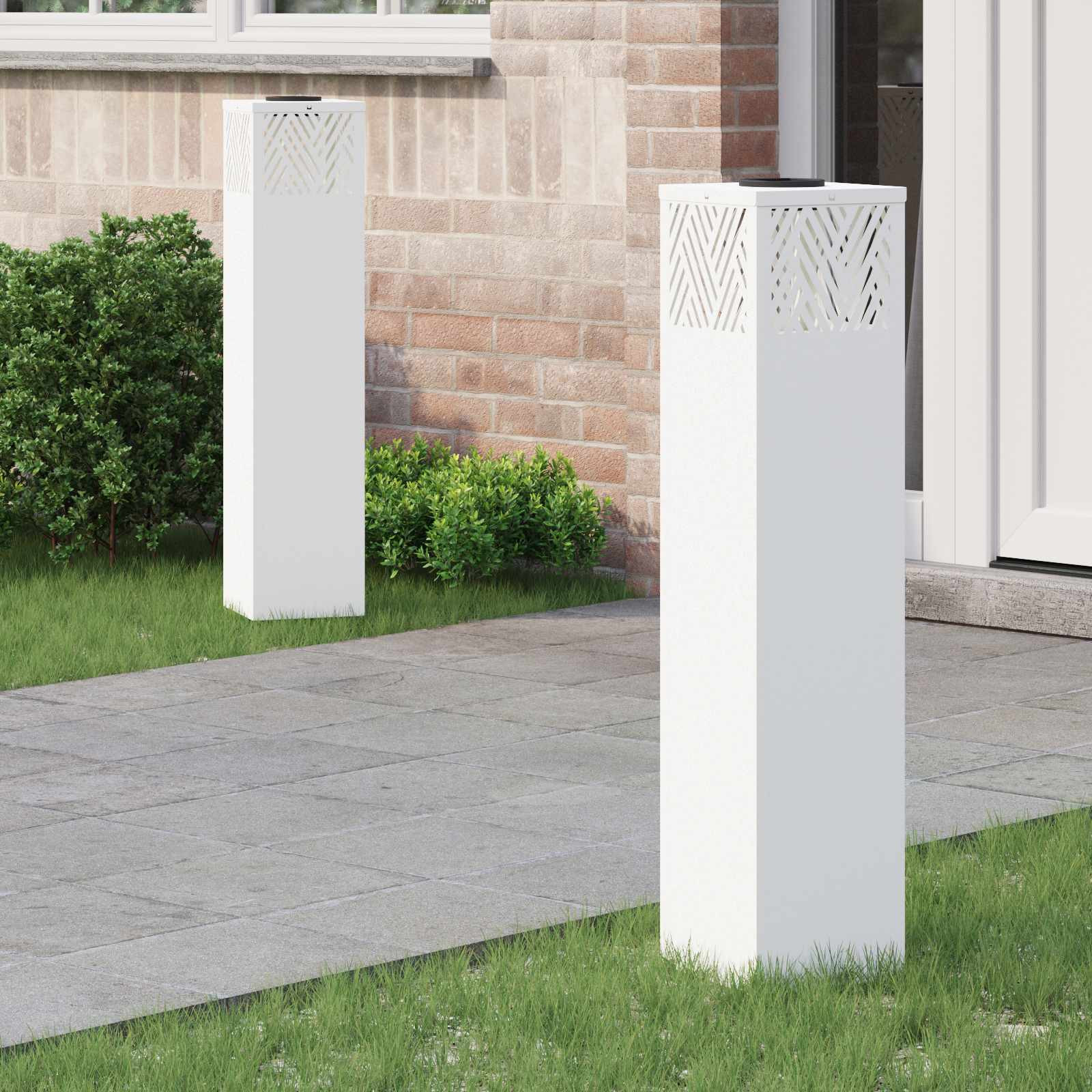 vidaXL Solar LED Weg Licht 2 pcs Warmes Weiß 18 x 18 x 80 cm