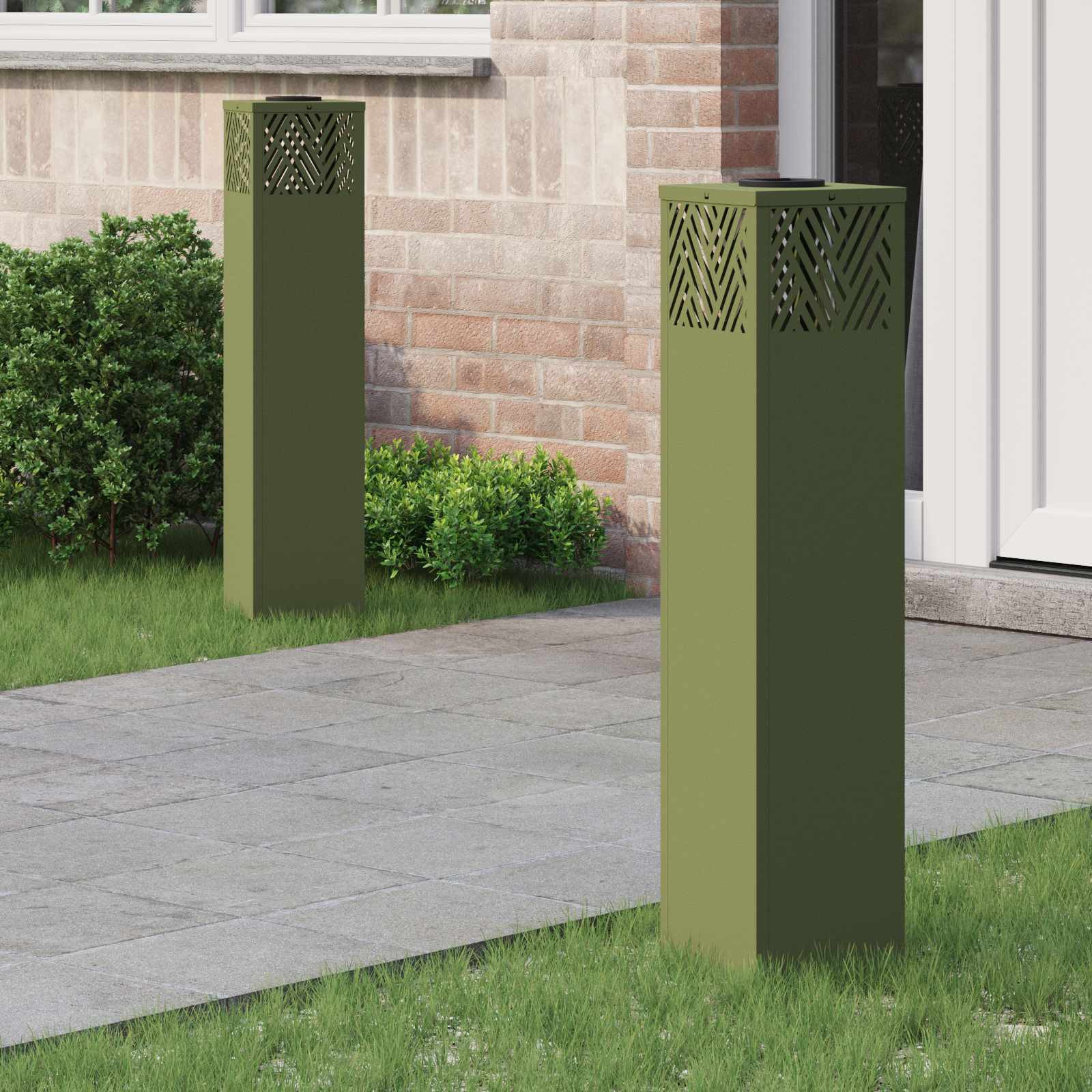 vidaXL Solar LED Weg Licht 2 pcs Warmes Weiß 18 x 18 x 80 cm