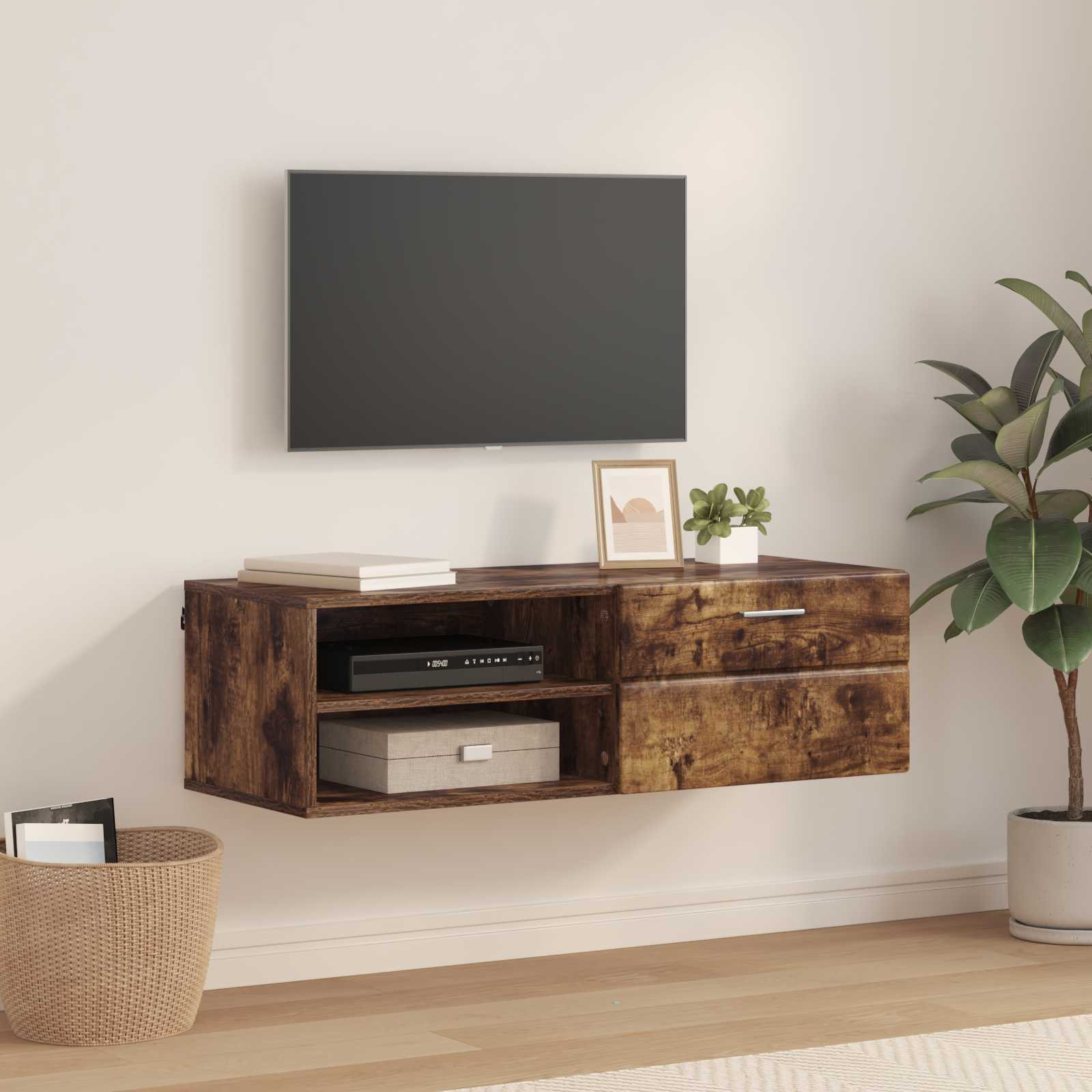 vidaXL Holzschrank Geräucherte Eiche 100,5 x 39 x 30 cm Holzwerkstoff