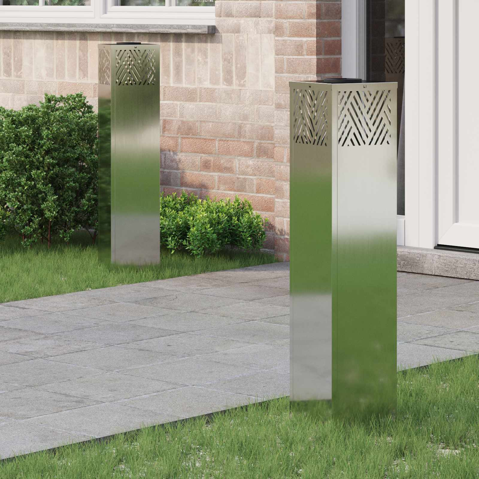 vidaXL Solar LED Weg Licht 2 pcs Warmes Weiß 18 x 18 x 80 cm