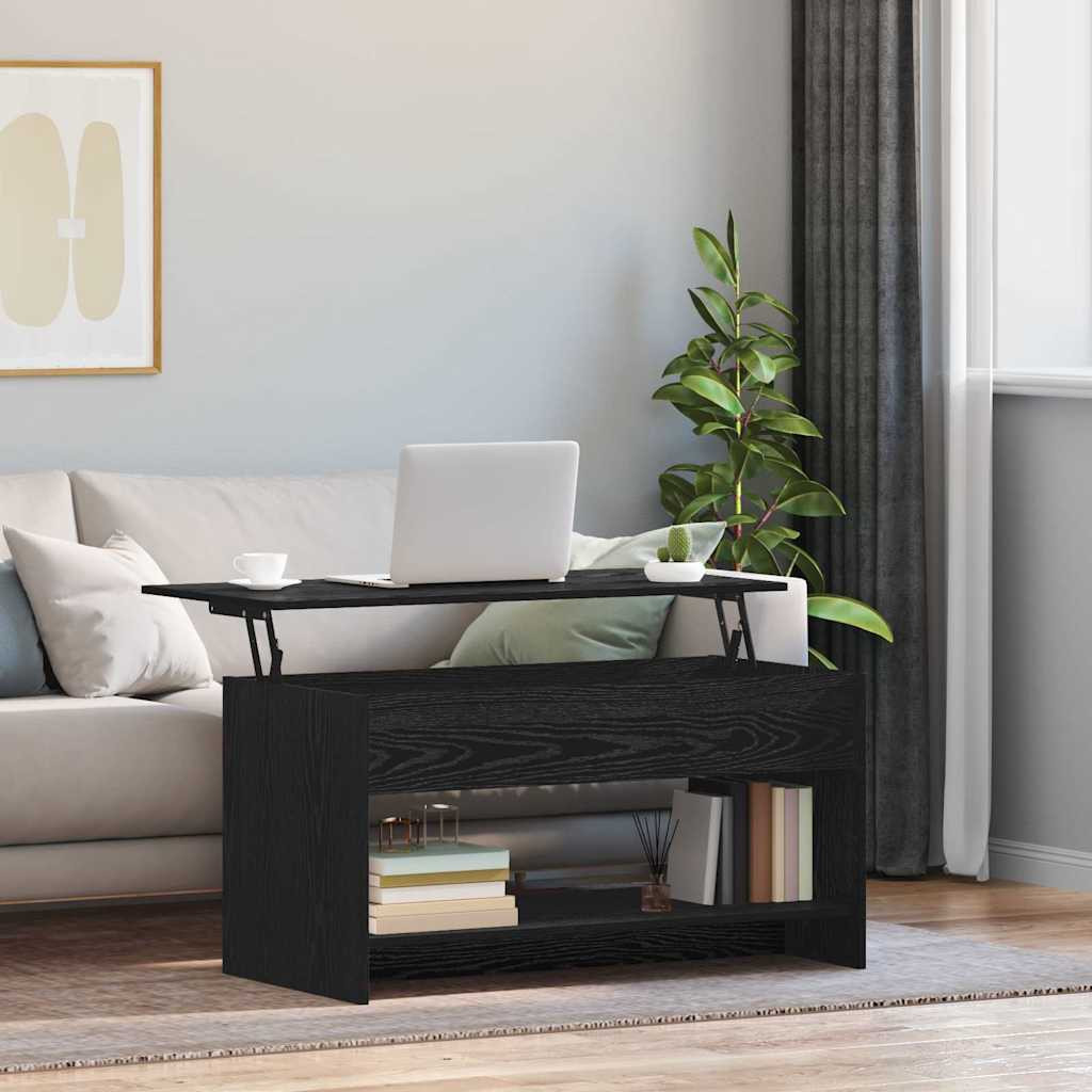 vidaXL Couchtisch Schwarz Eichen-Optik 80 x 50,5 x 41,5 cm