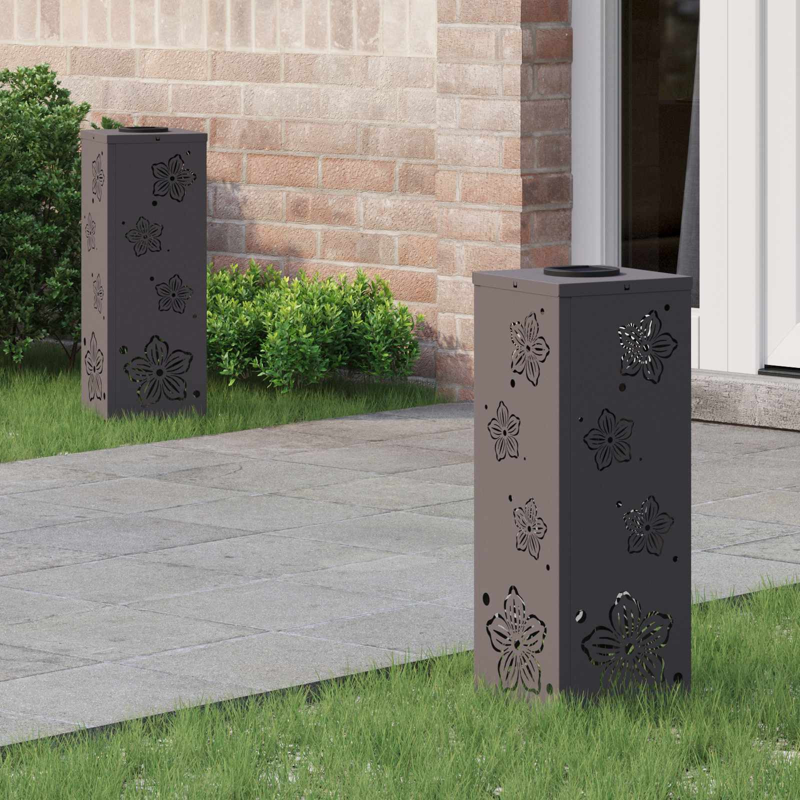 vidaXL Solar LED Weg Licht 2 pcs Warmes Weiß 18 x 18 x 50 cm
