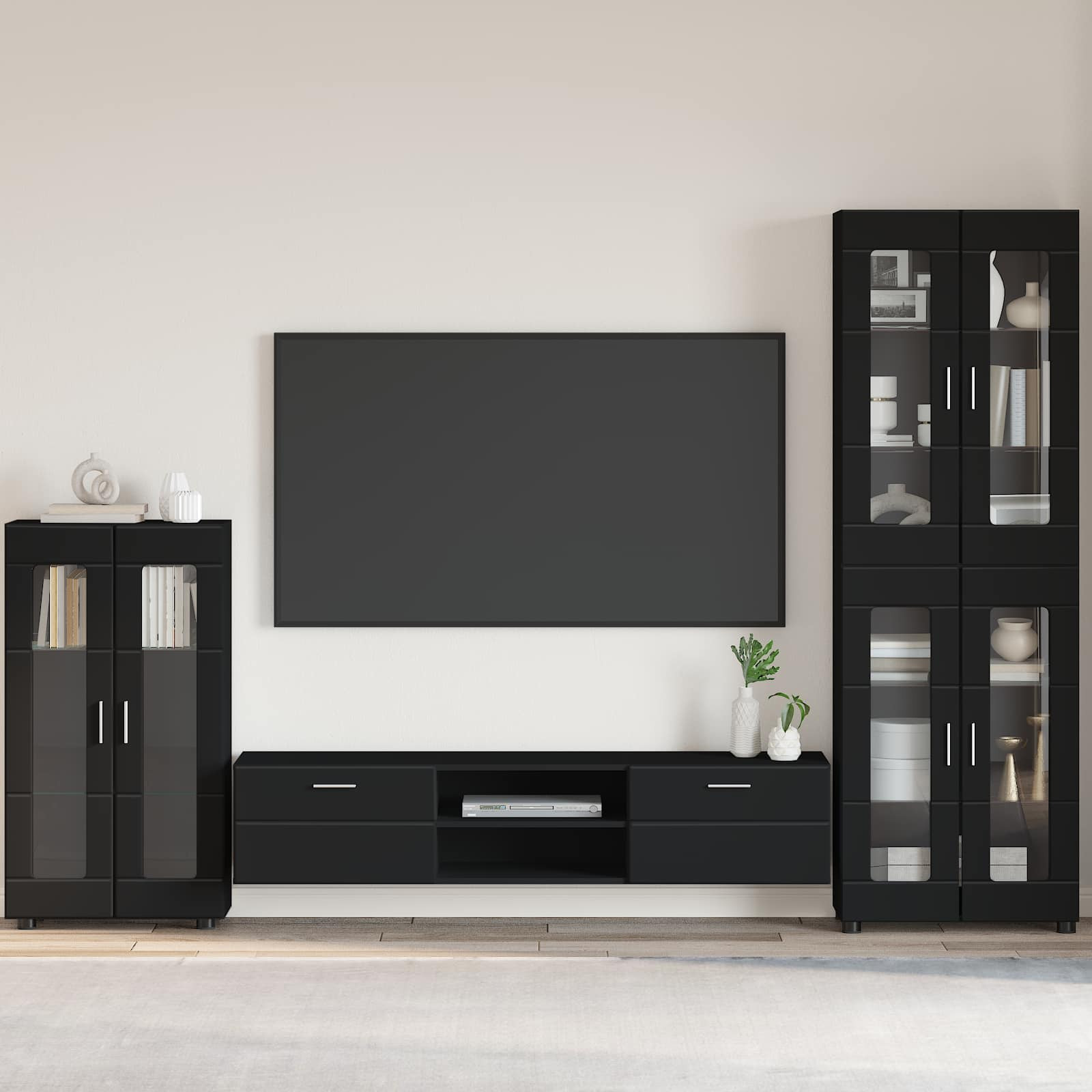 vidaXL Sideboard FLORIN Schwarz 55,5 x 29 x 100 cm Holzwerkstoff