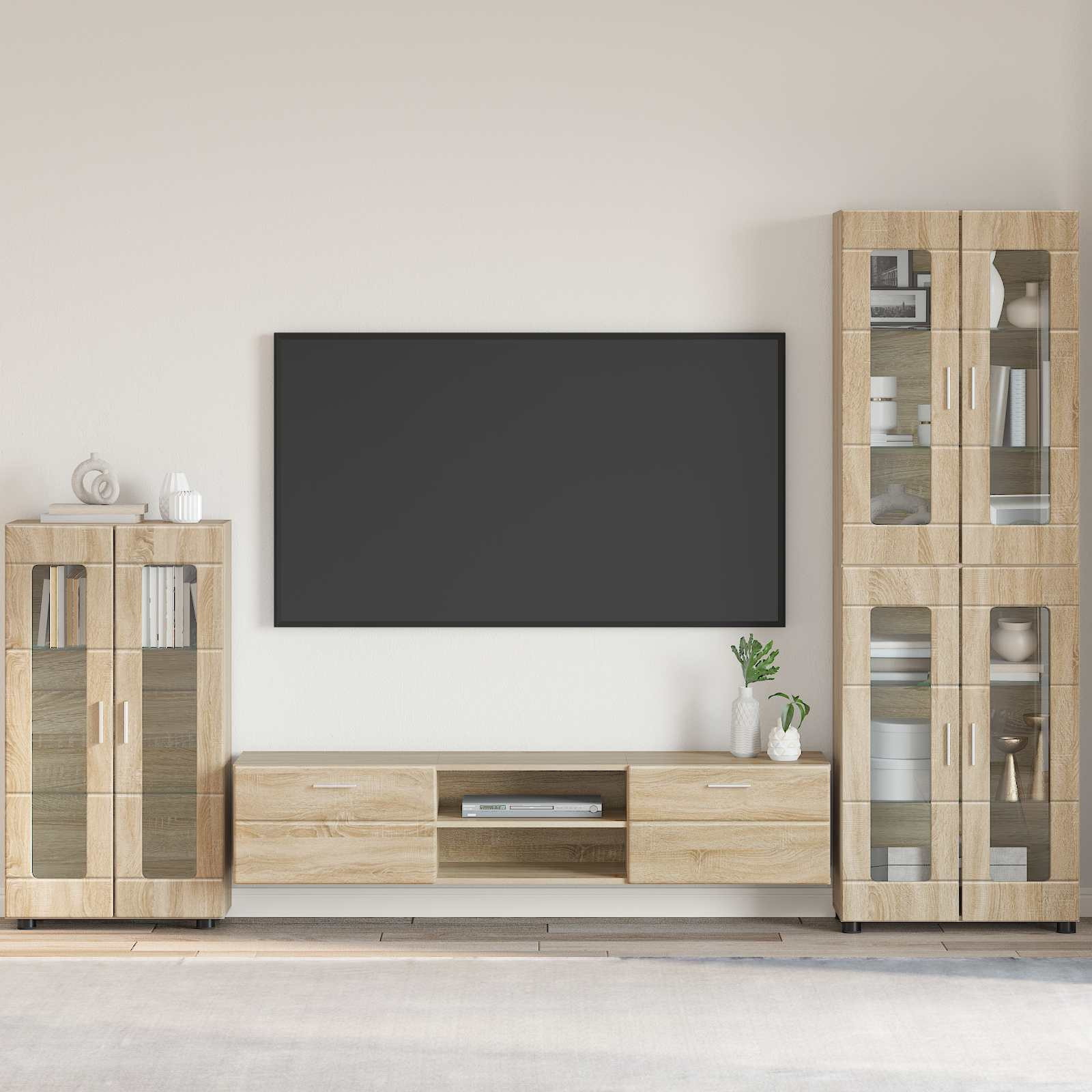 vidaXL Sideboard FLORIN Sonoma-Eiche 55,5 x 29 x 100 cm Holzwerkstoff