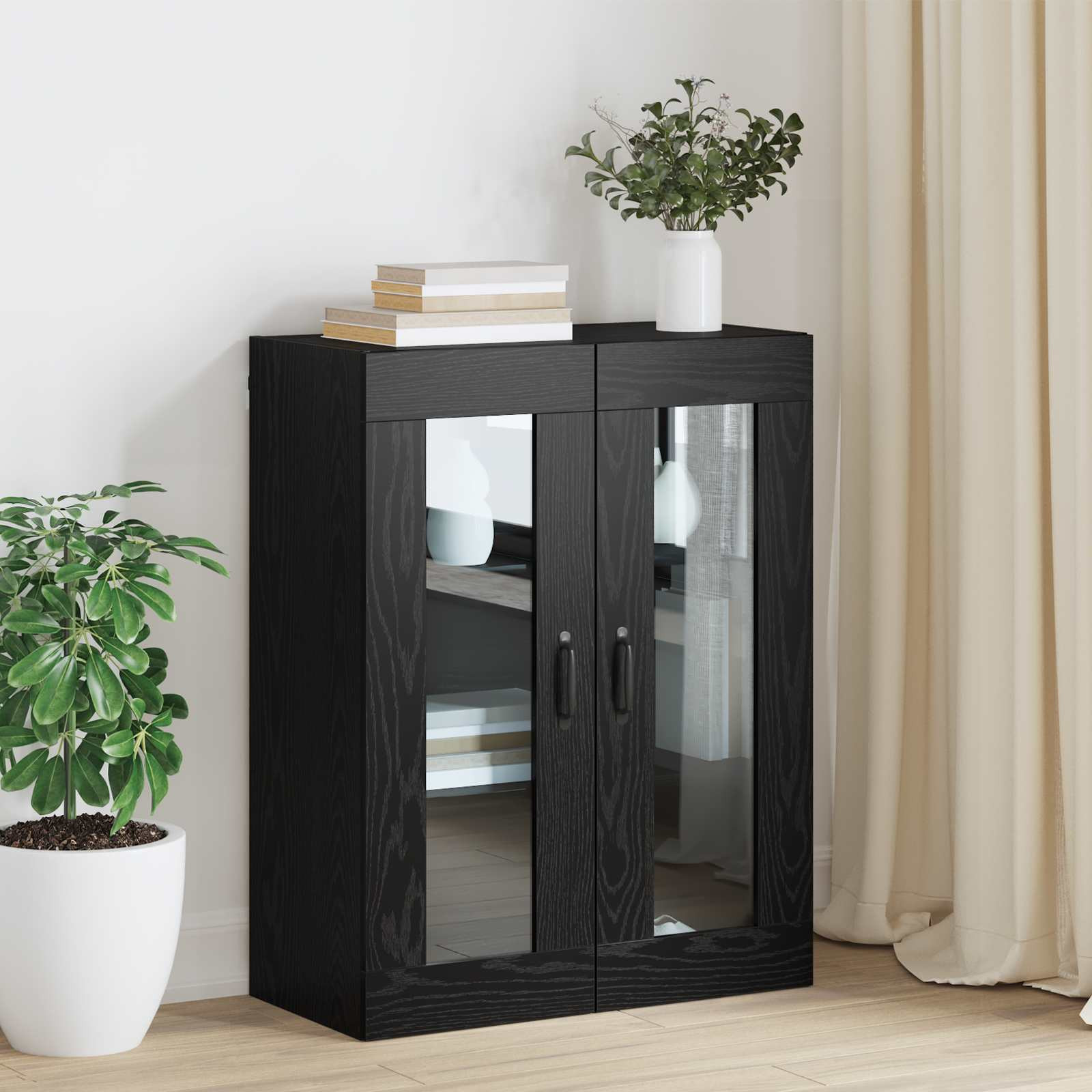 vidaXL Aufbewahrungsschrank Schwarz Eichen-Optik 69,5 x 34 x 90 cm