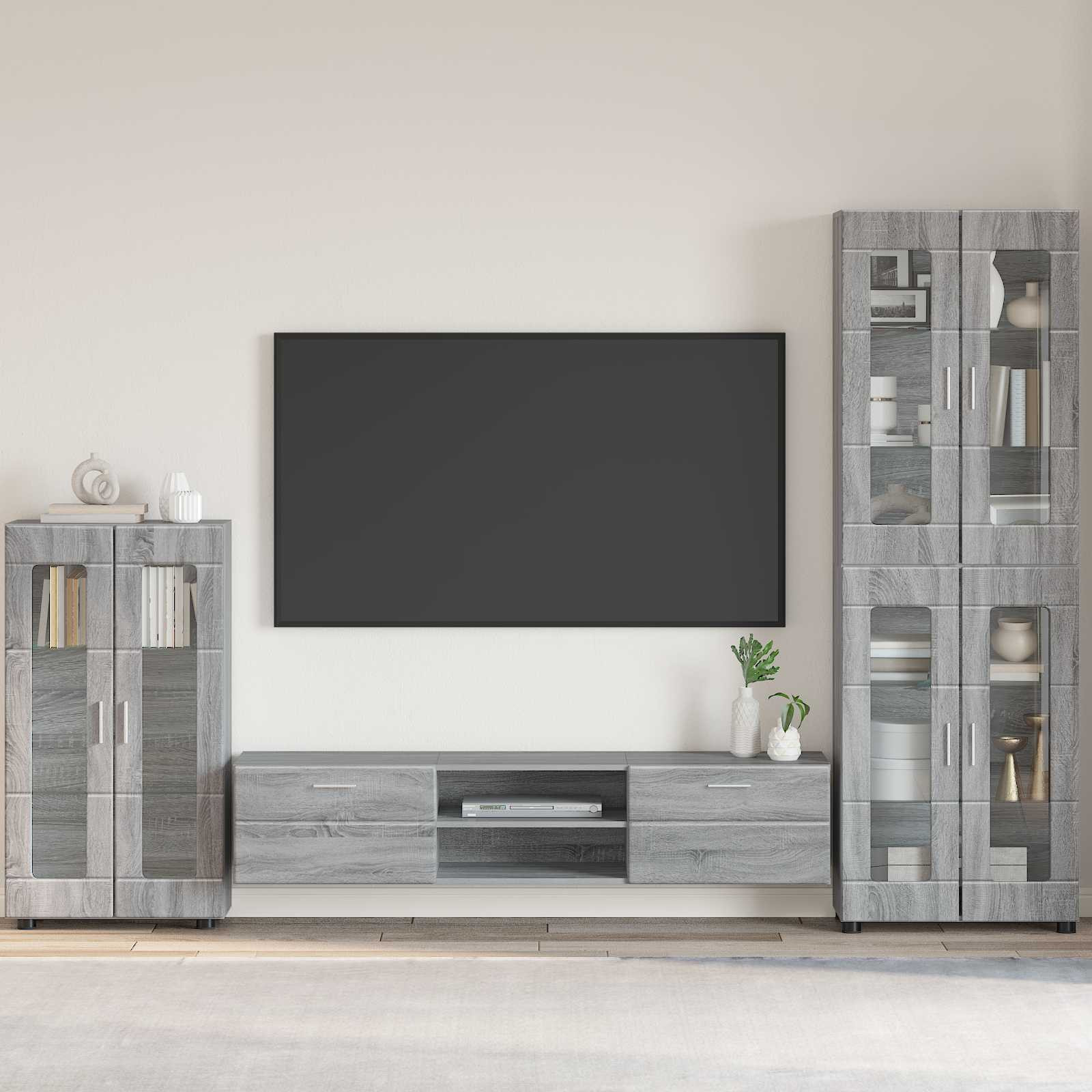 vidaXL Sideboard FLORIN Graues Sonoma 55,5 x 29 x 100 cm Holzwerkstoff
