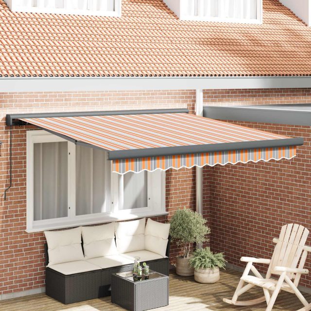 vidaXL Ausziehbare Markise Mehrfarbig 350 x 250 cm