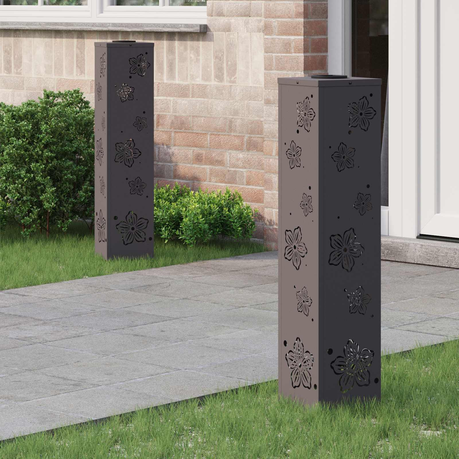 vidaXL Solar LED Weg Licht 2 pcs Warmes Weiß 18 x 18 x 80 cm