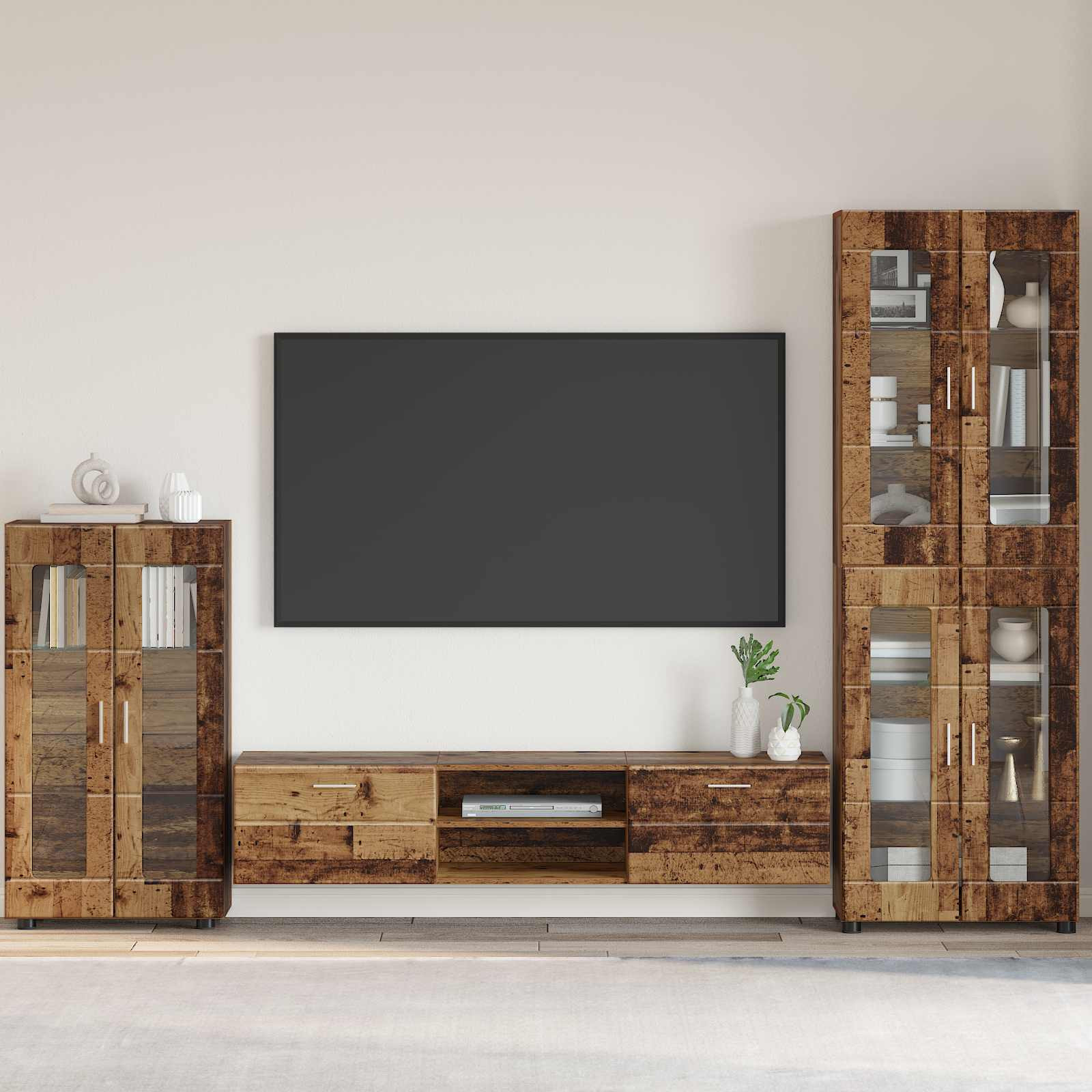 vidaXL Sideboard FLORIN Altholz 55,5 x 29 x 100 cm Holzwerkstoff